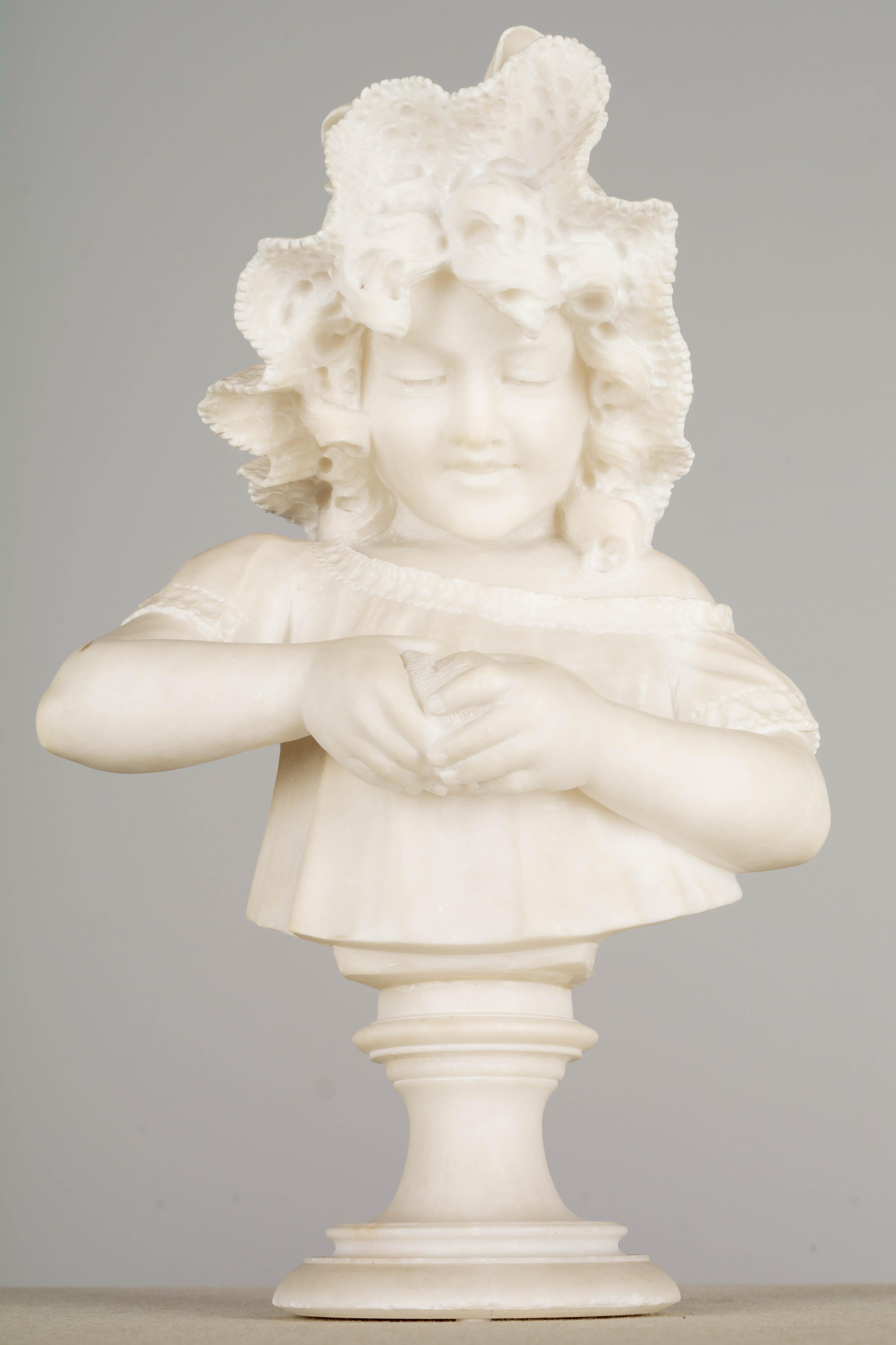 Pietro Giorgi Skulptur eines Mädchens beim Schälen einer Orange aus dem 19. im Angebot 1