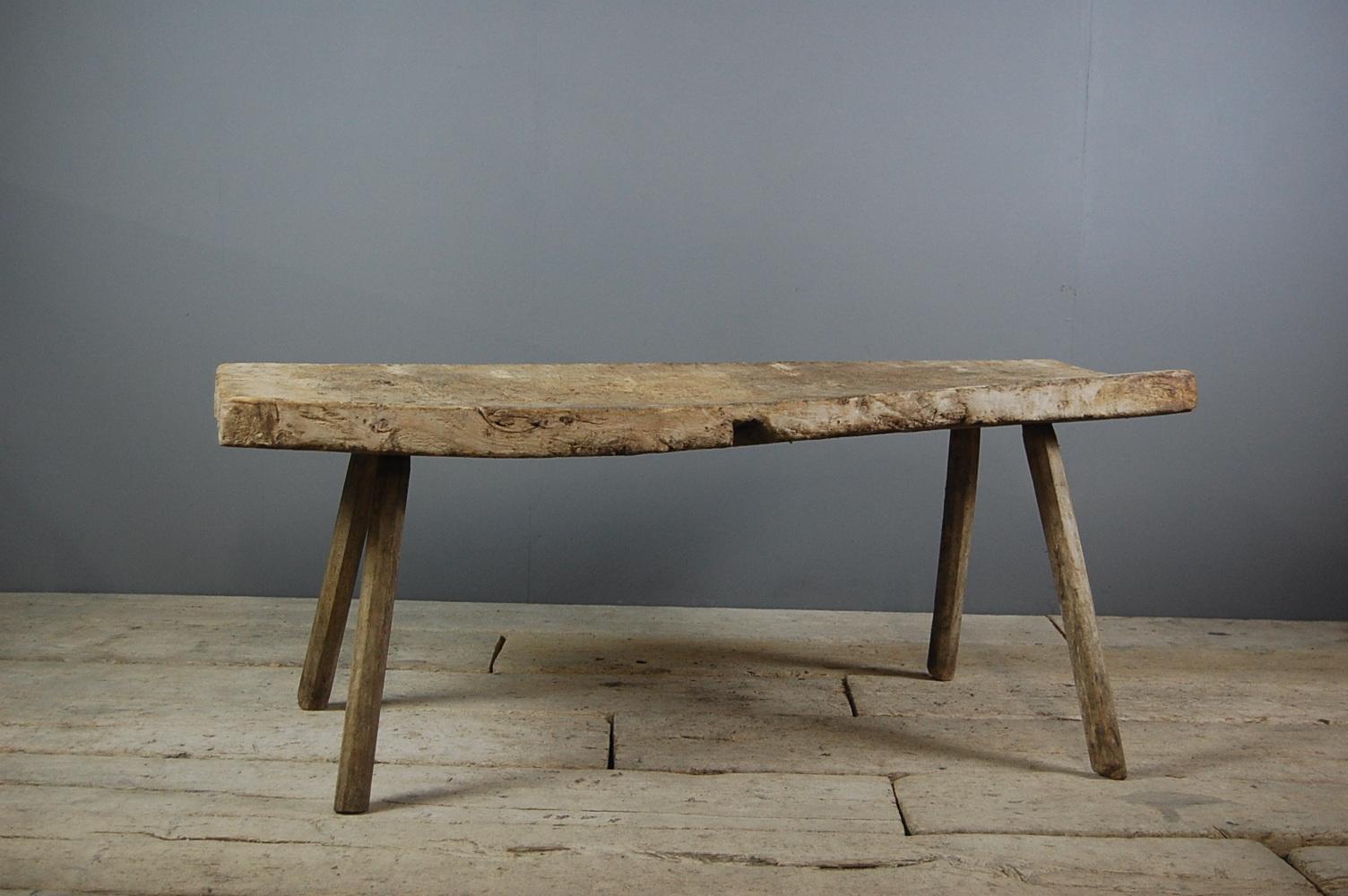 19th Century Pig Bench Single Thick Slab Top 2