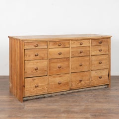 19th Century Pine 16 Drawer Apothecary Counter Console