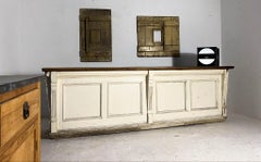 19th Century Pine Antique Shop Counter Kitchen Island Worktable Haberdashery