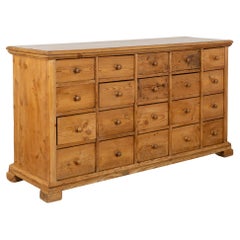 19th Century Pine Apothecary 19 Drawer Console Cabinet Kitchen Island
