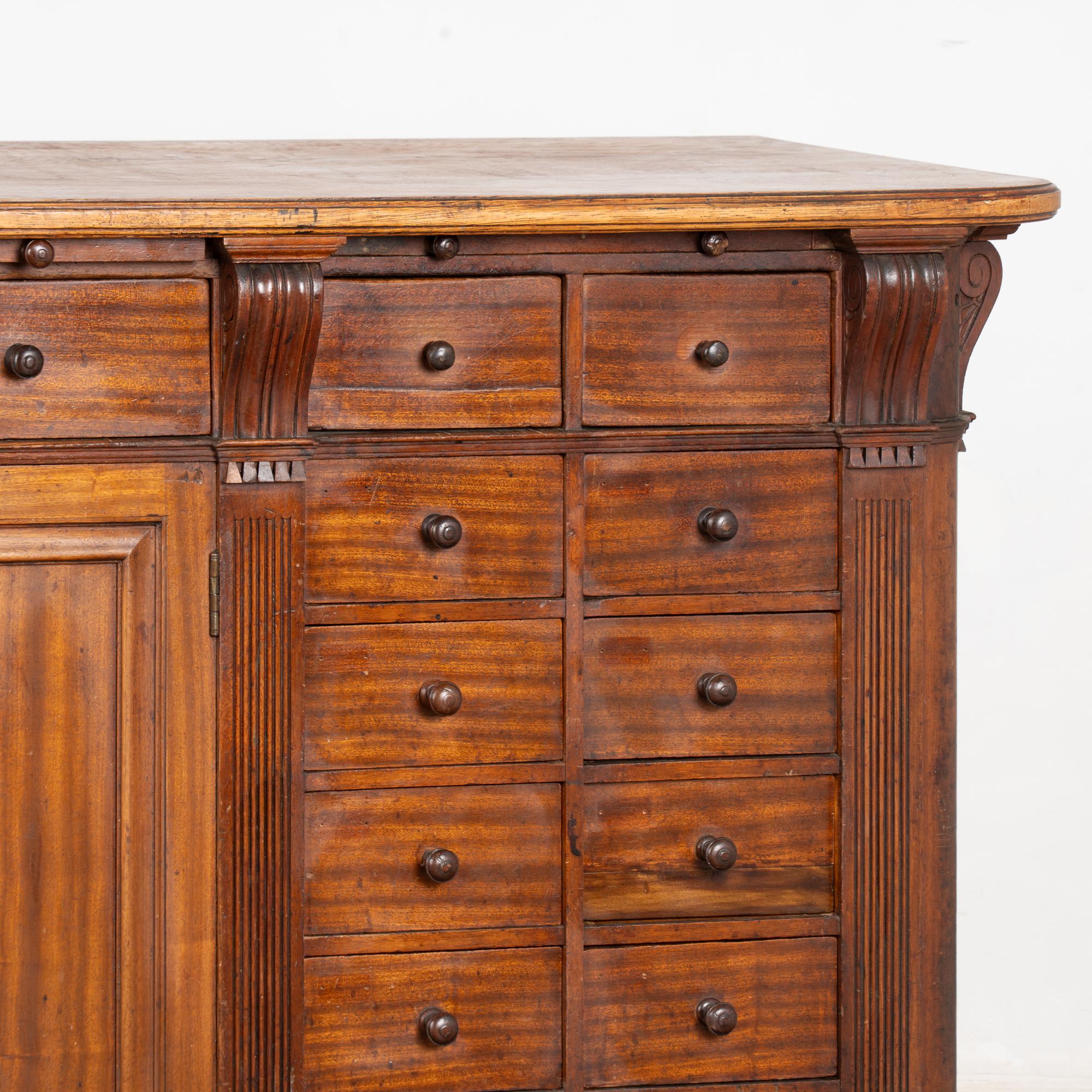 19th Century Pine Apothecary Shop Counter Free Standing Kitchen Island For Sale 10