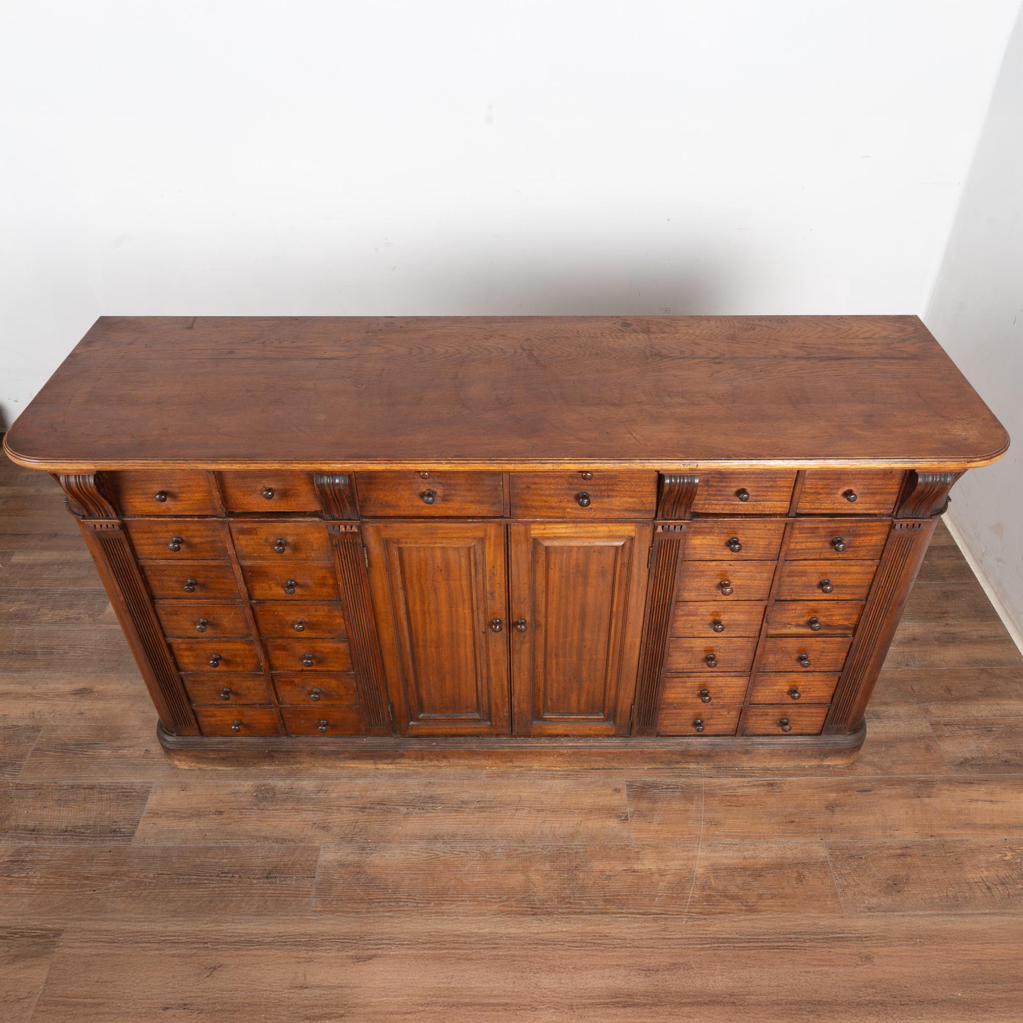 19th Century Pine Apothecary Shop Counter Free Standing Kitchen Island For Sale 1