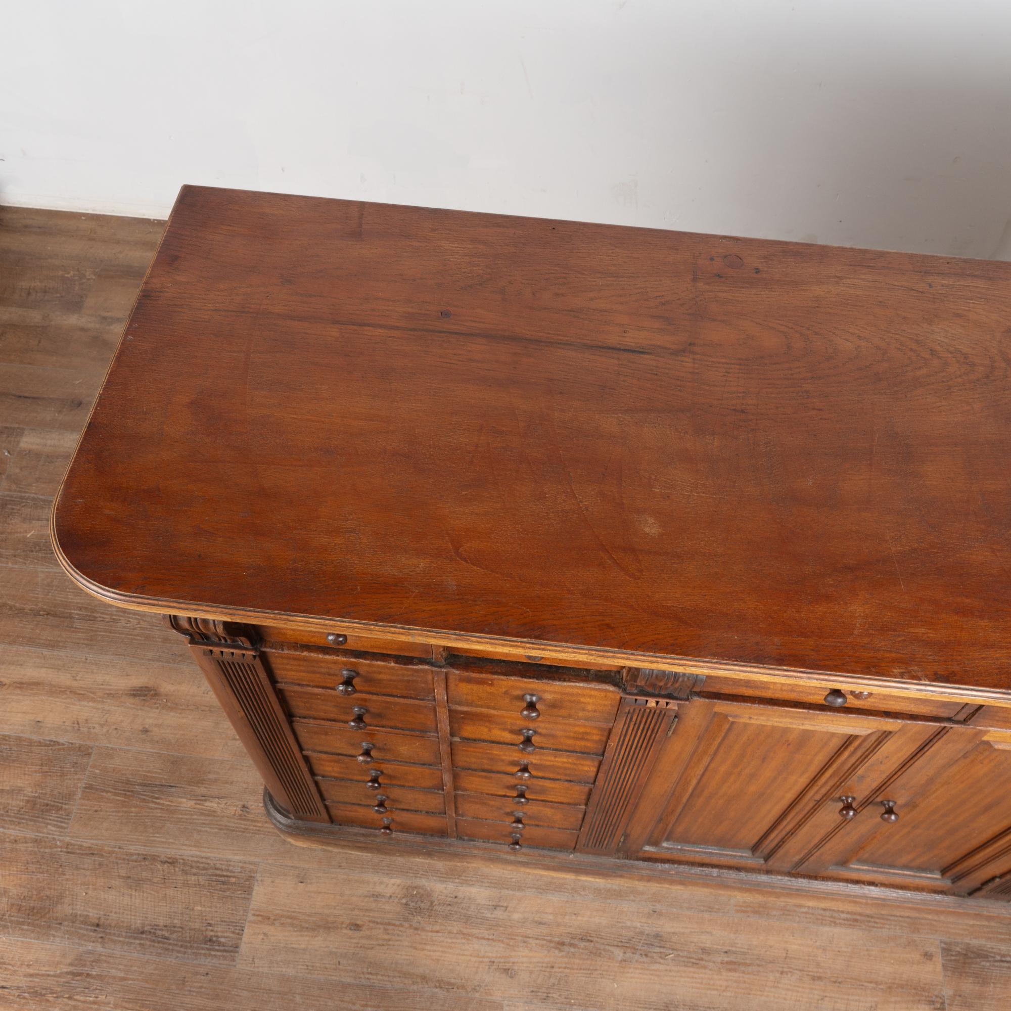 19th Century Pine Apothecary Shop Counter Free Standing Kitchen Island For Sale 2