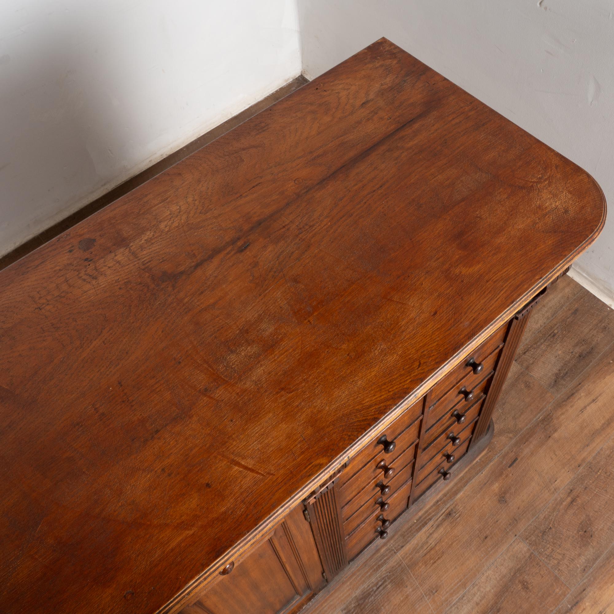 19th Century Pine Apothecary Shop Counter Free Standing Kitchen Island For Sale 3