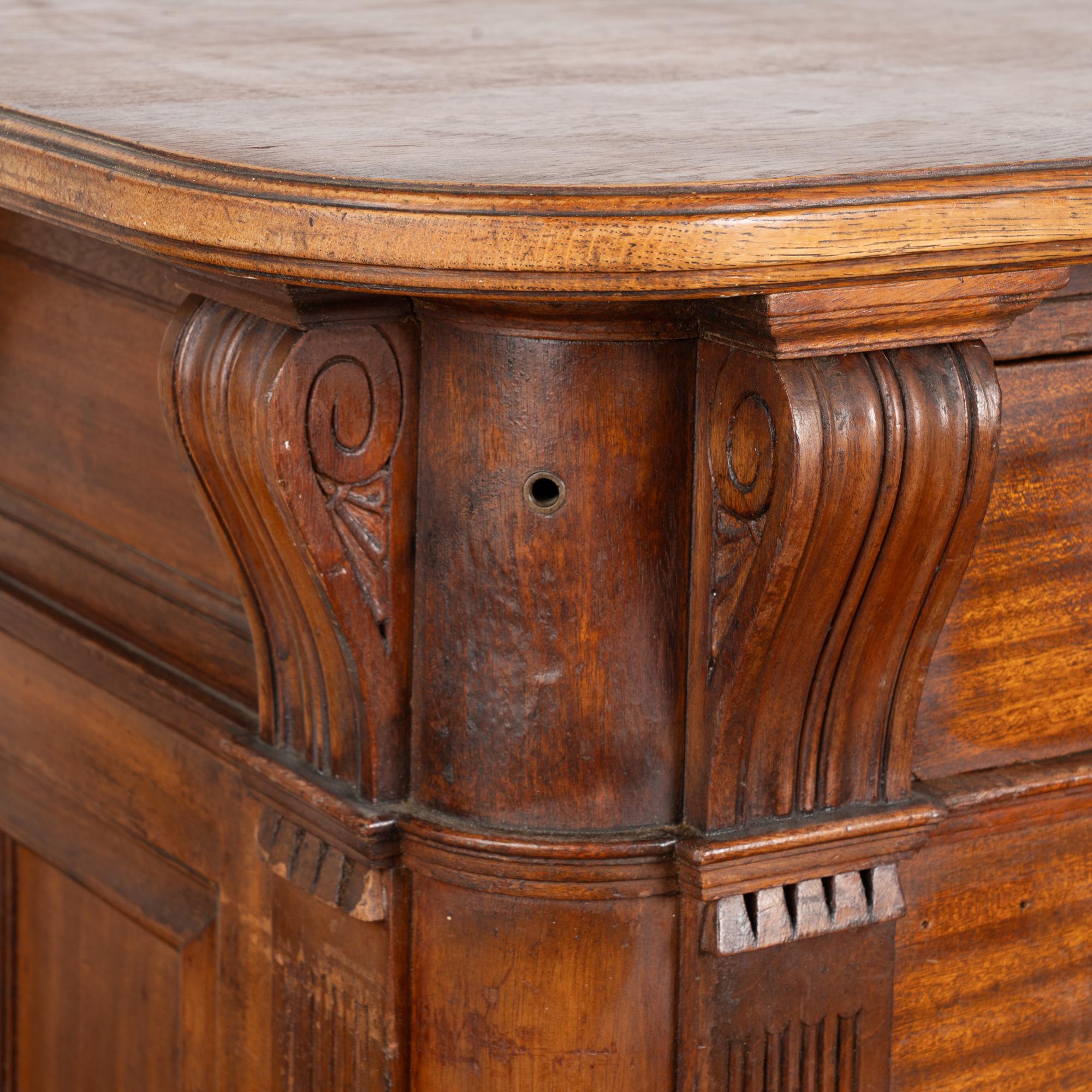 19th Century Pine Apothecary Shop Counter Free Standing Kitchen Island For Sale 4