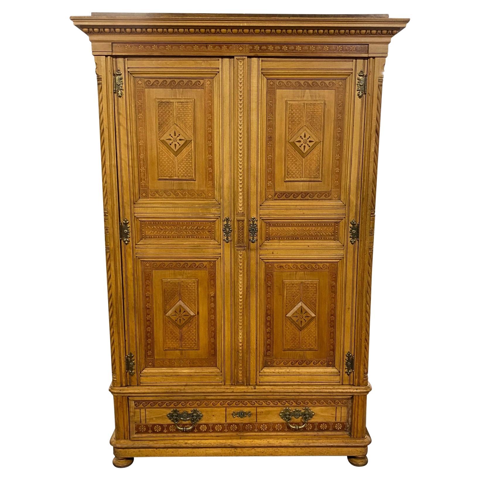 Early 19th Century French Pine Two-Door Painted Armoire from Alsace