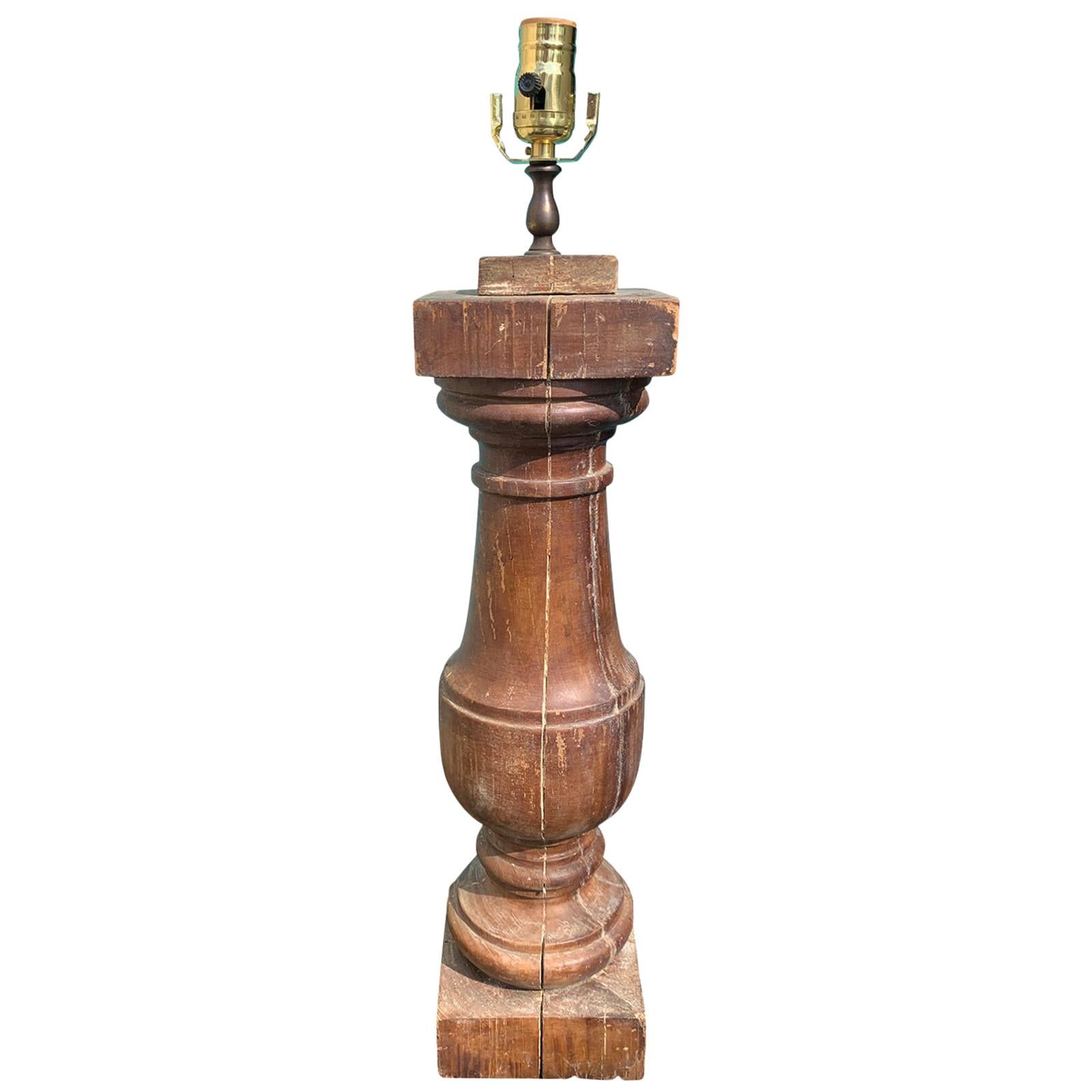 19th Century Pine Balustrade from Savannah, Gaorgia as Lamp For Sale