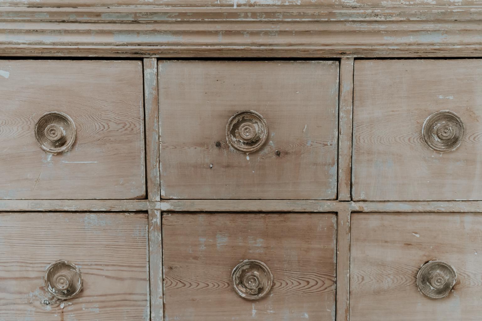 Very charming French pine chest of drawers.