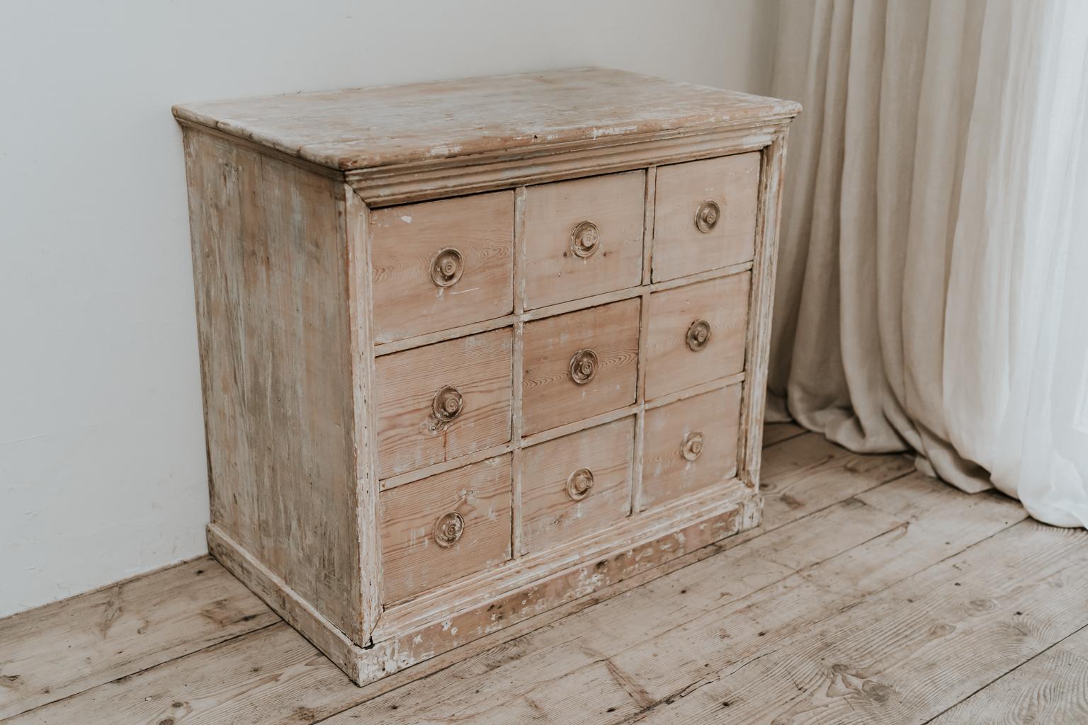 19th Century Pine Bank of Drawers/Commode/Chest of Drawers 2