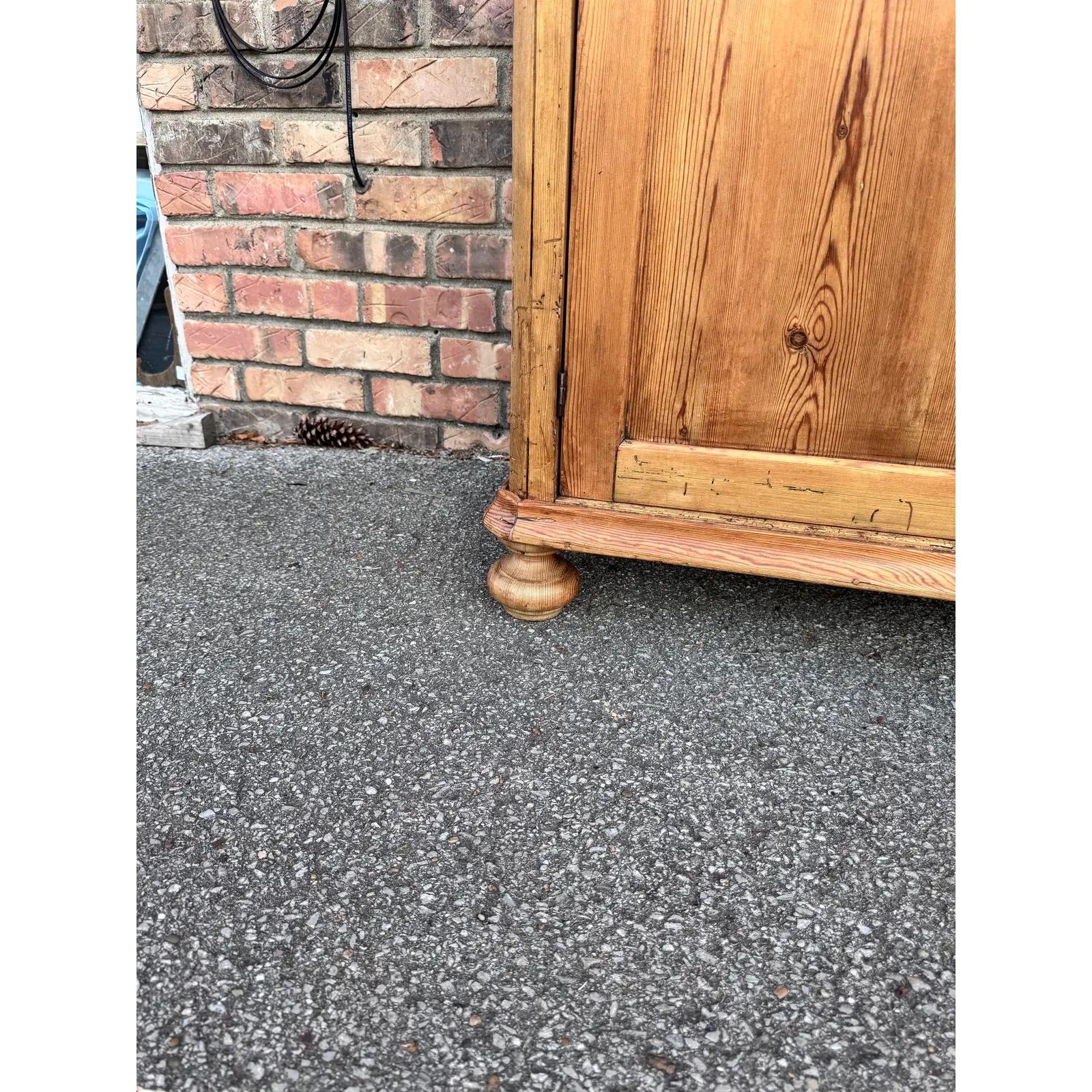 European 19th Century Pine Cabinet Side Table For Sale
