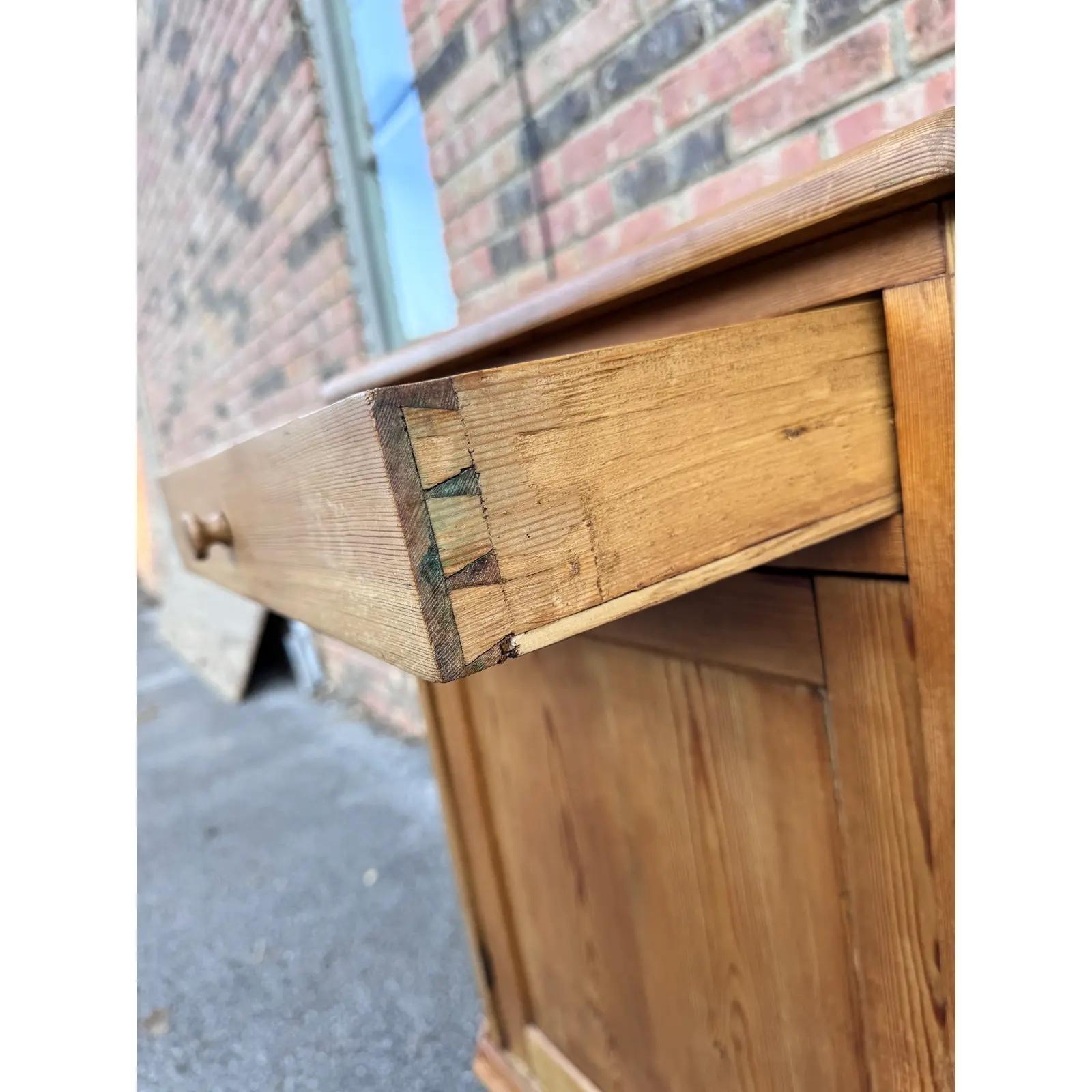 19th Century Pine Cabinet Side Table For Sale 1