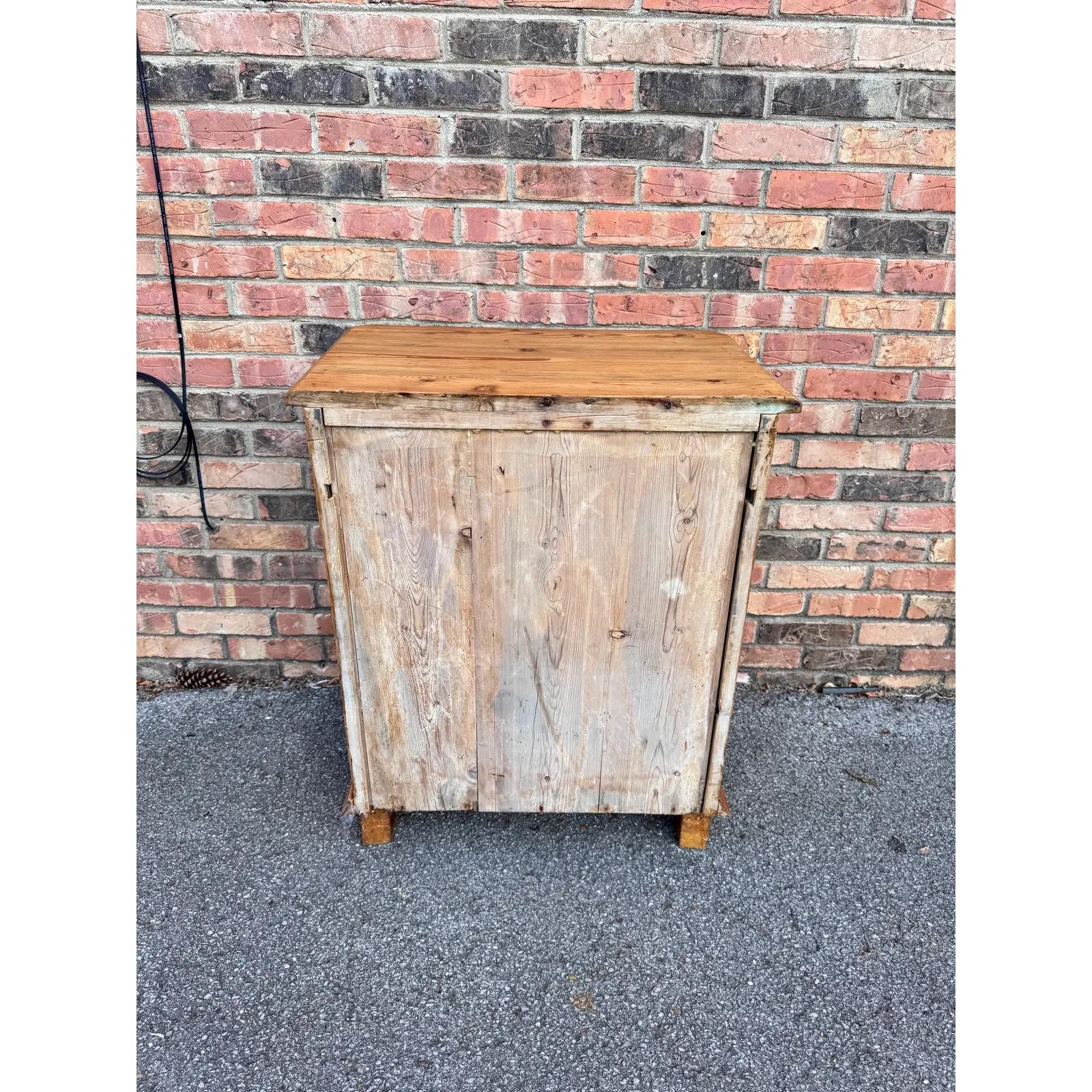 19th Century Pine Cabinet Side Table For Sale 5