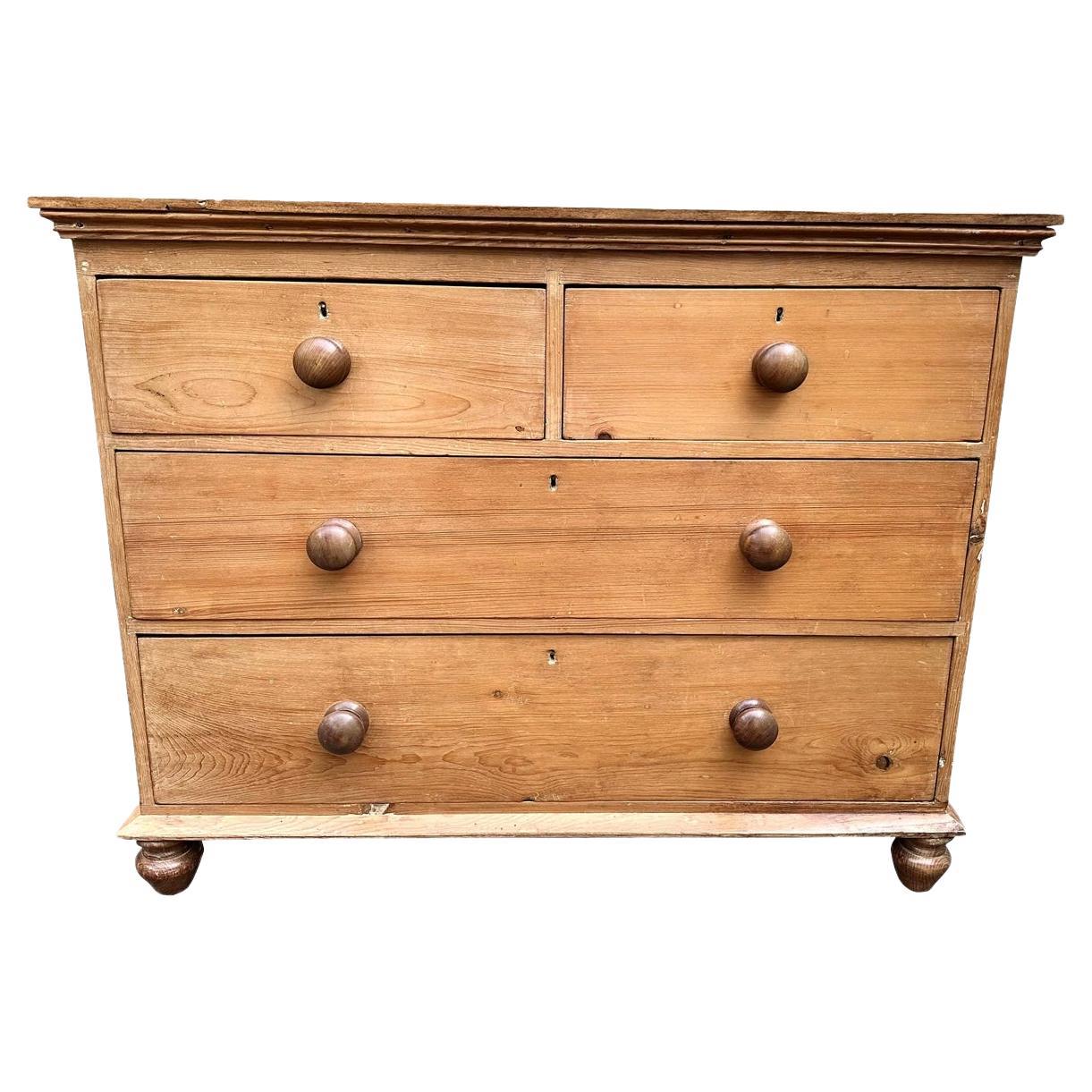 19th Century Pine Chest For Sale