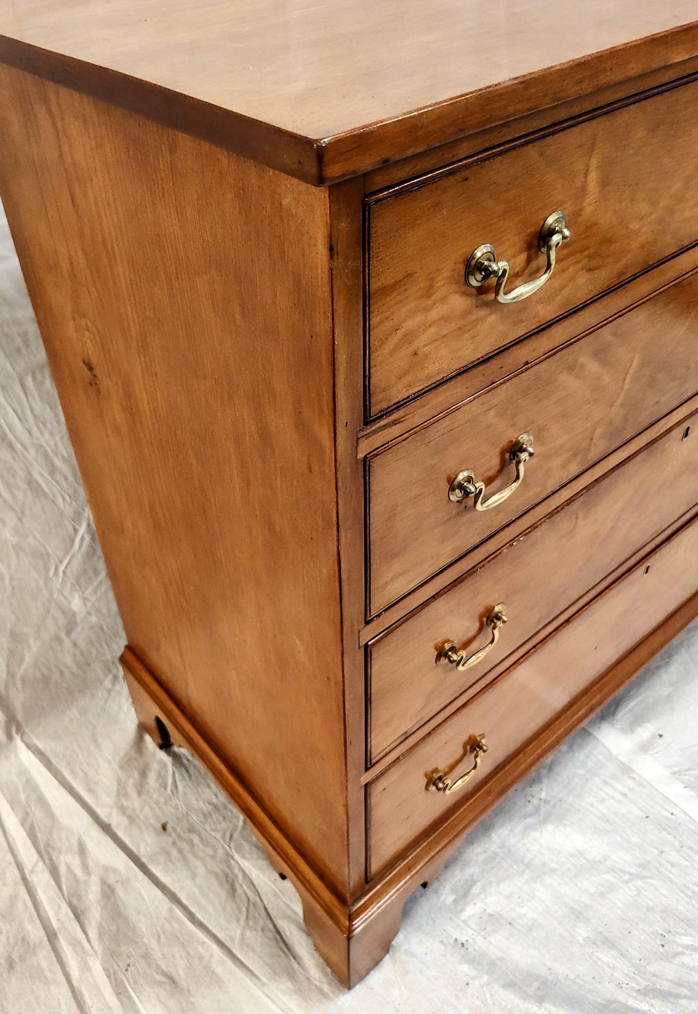 19th Century Pine Chippendale Chest In Excellent Condition For Sale In Acton, MA