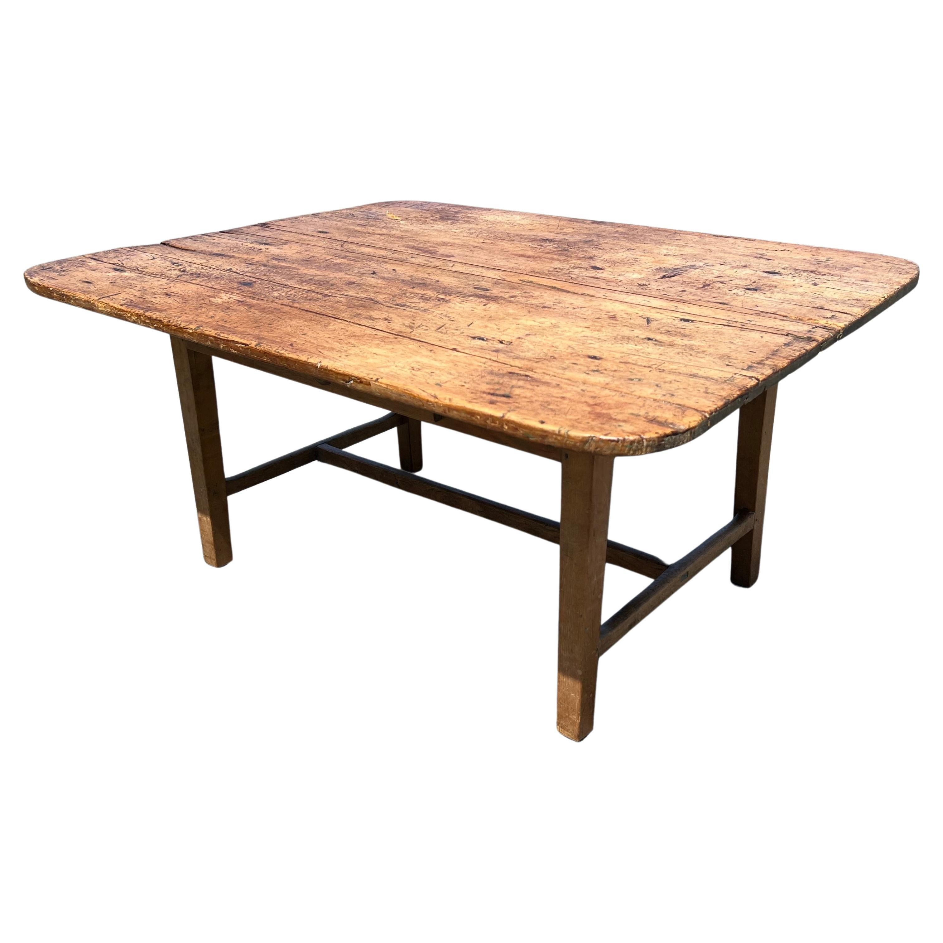 Authentic 19th Century Wagon Wheel Glass Top Coffee Table For Sale at 1stDibs