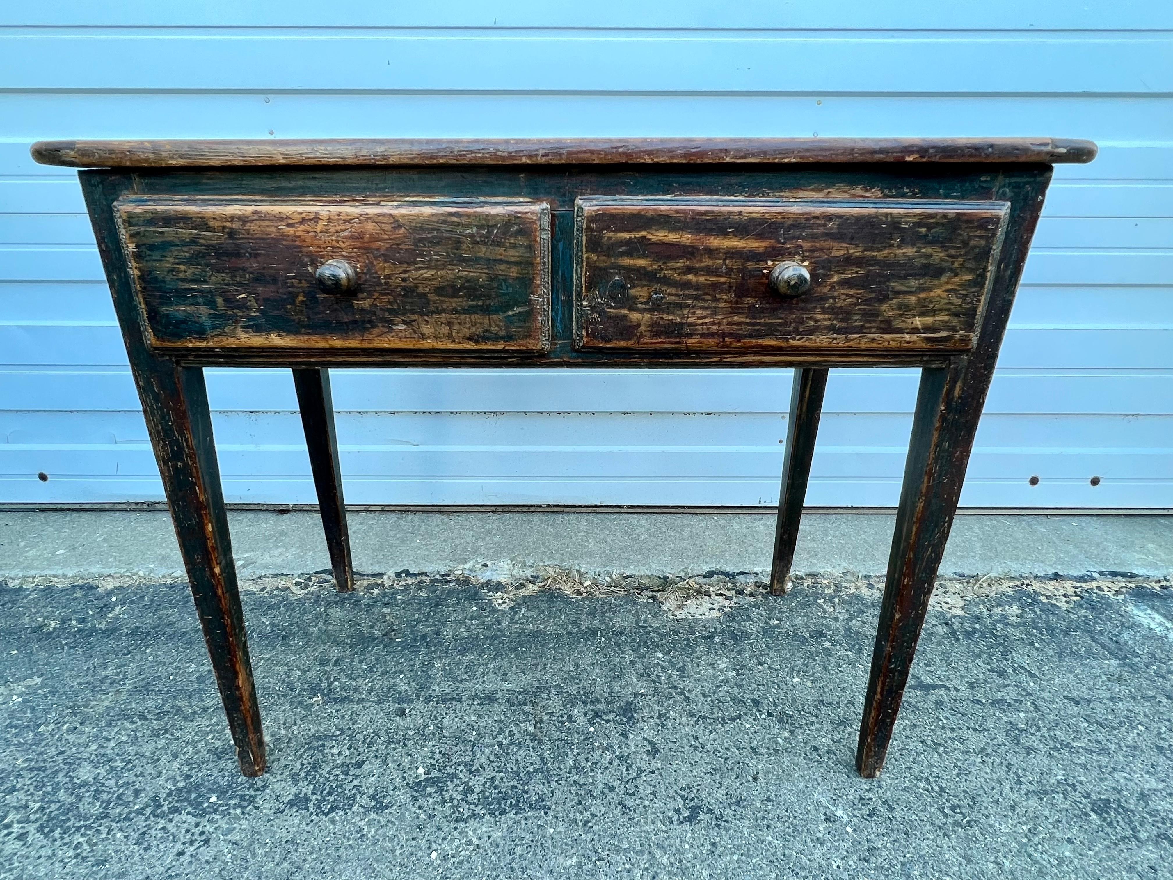 19th Century Pine Console Table In Original Paints For Sale 2