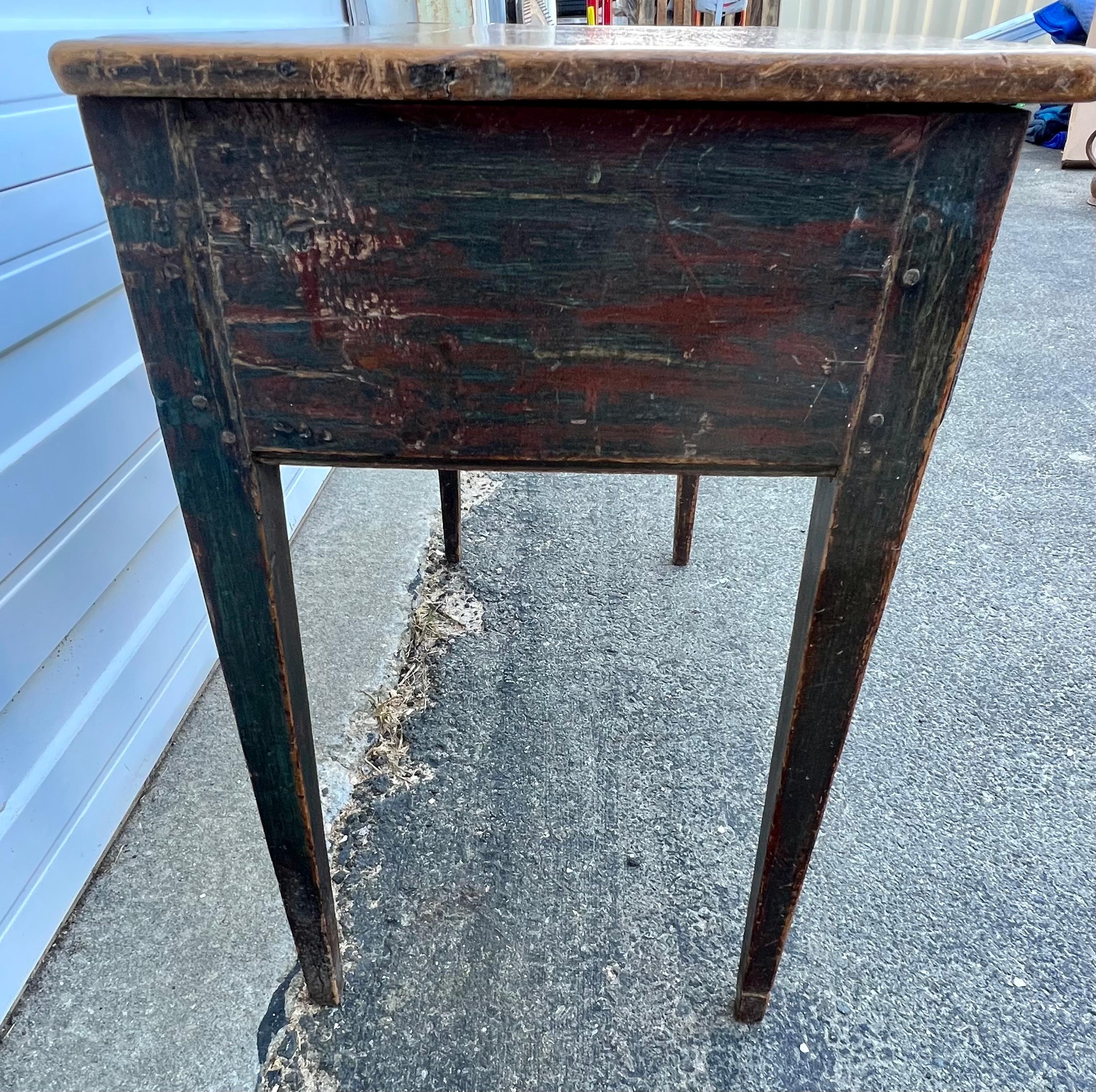 19th Century Pine Console Table In Original Paints For Sale 3