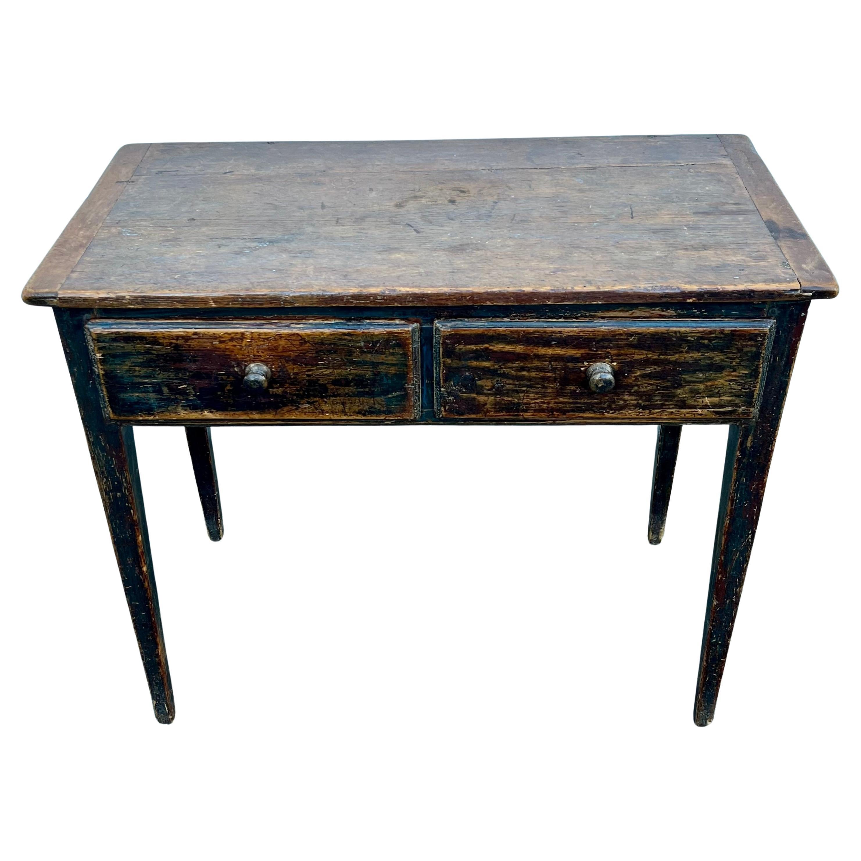 19th Century Pine Console Table In Original Paints