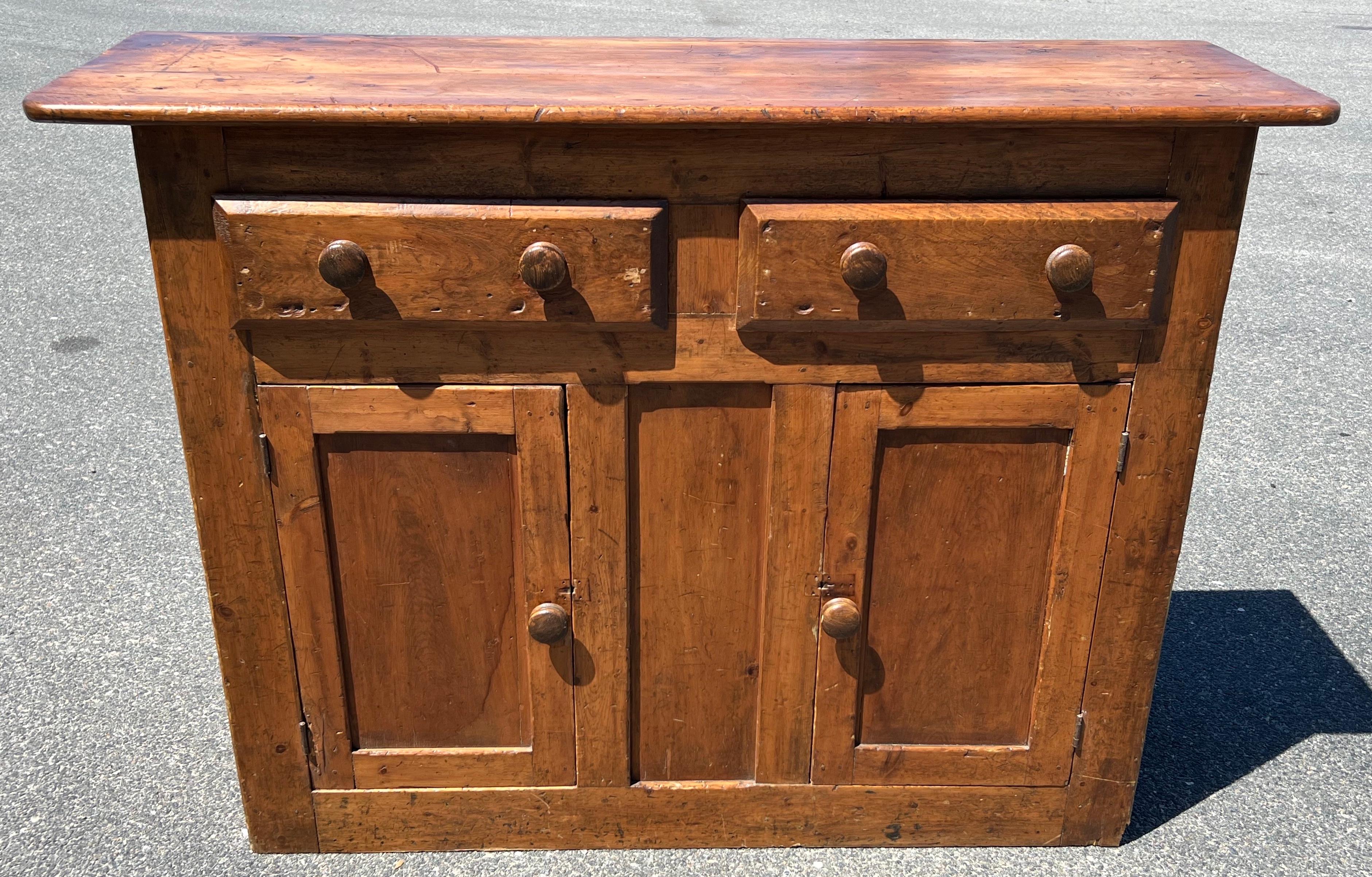 19th Century Pine Dresser Base In Good Condition In Nantucket, MA