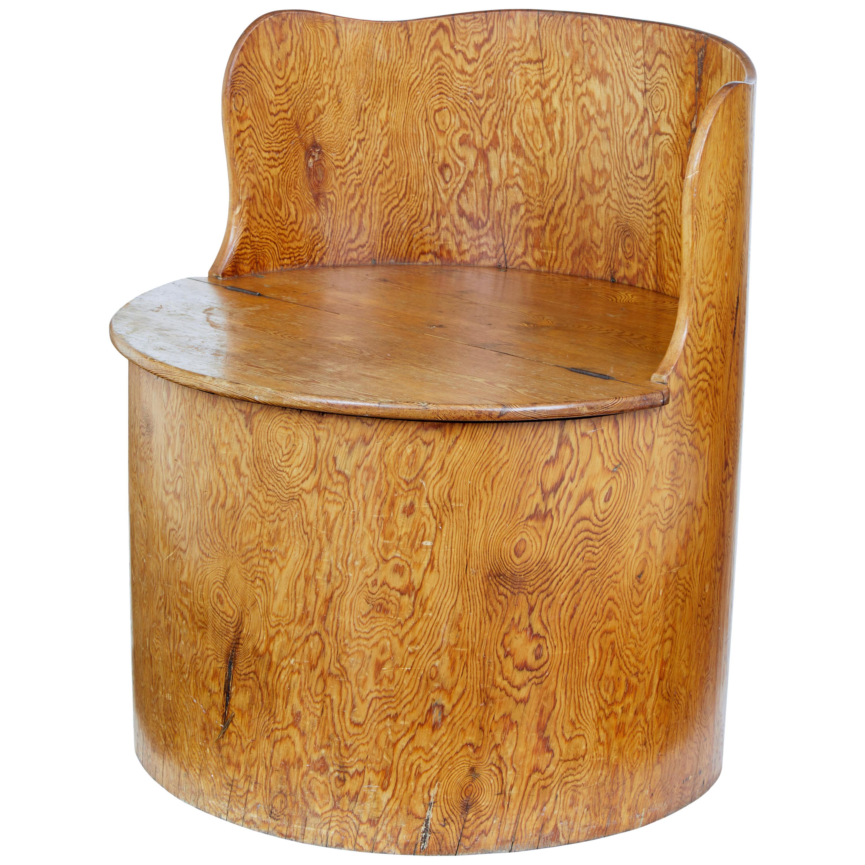 19th Century Pine Dug Out Chair