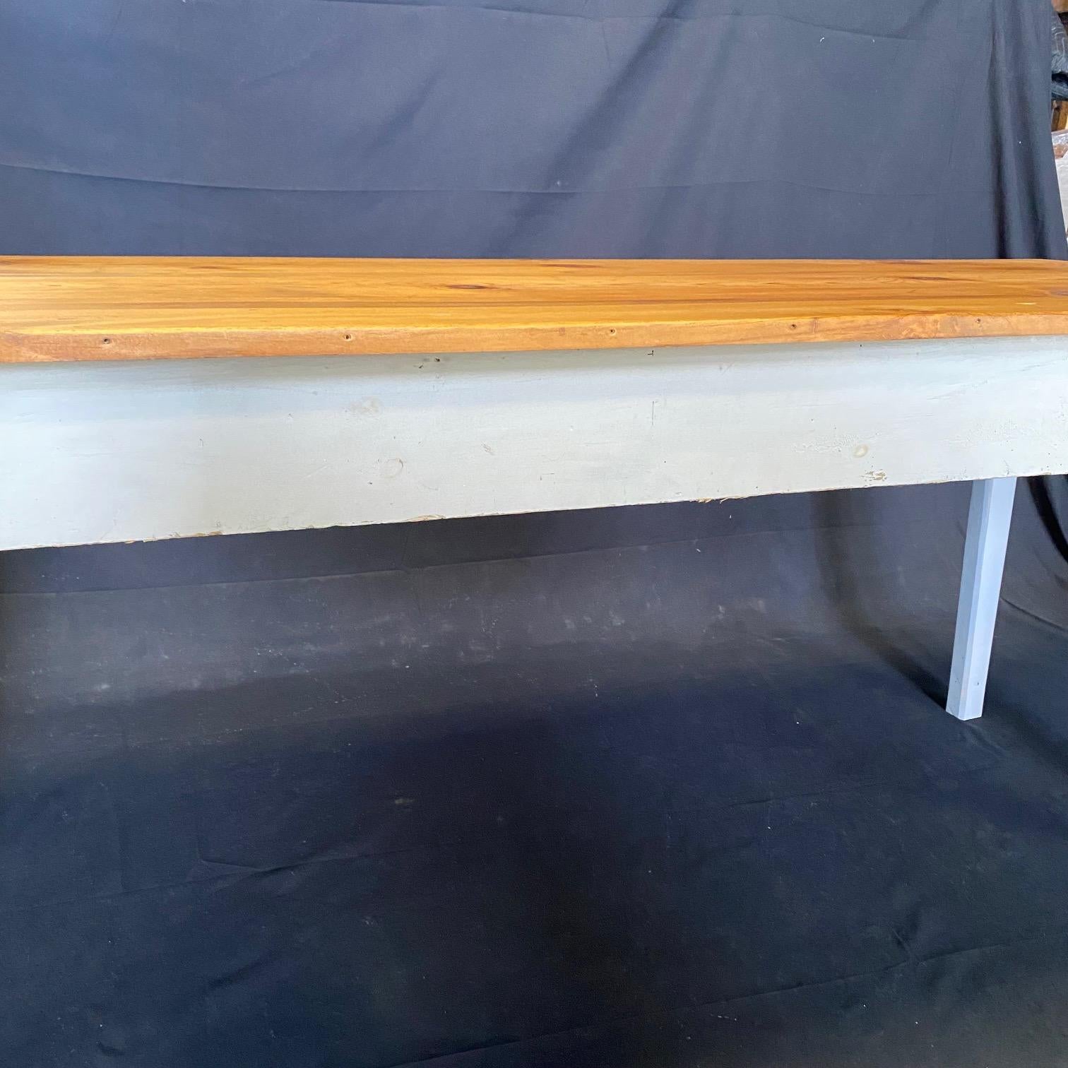 19th Century Pine Farm Table Dining Table from a Grange Hall in Maine For Sale 4