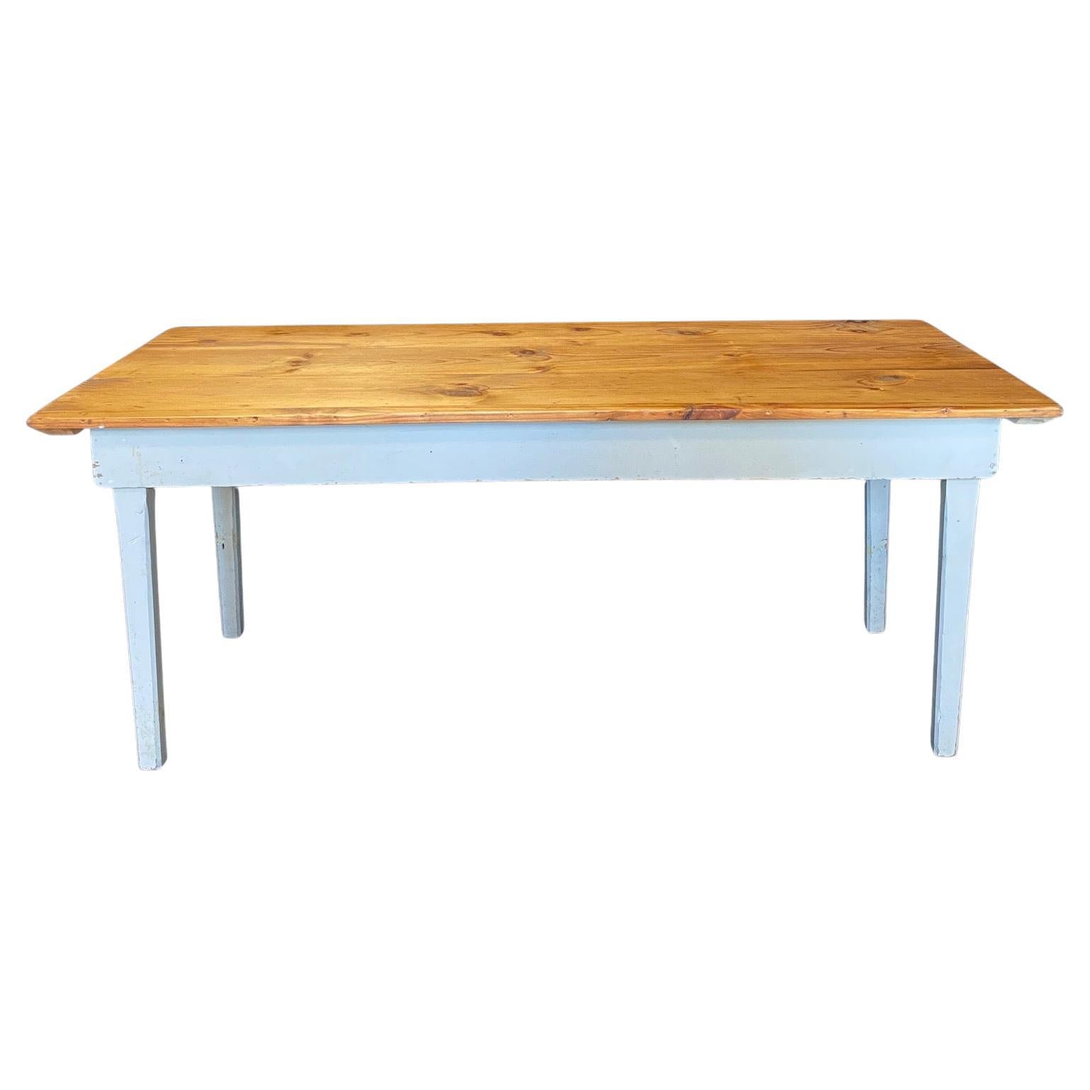 19th Century Pine Farmhouse Dining Table from a Grange Hall in Maine For Sale