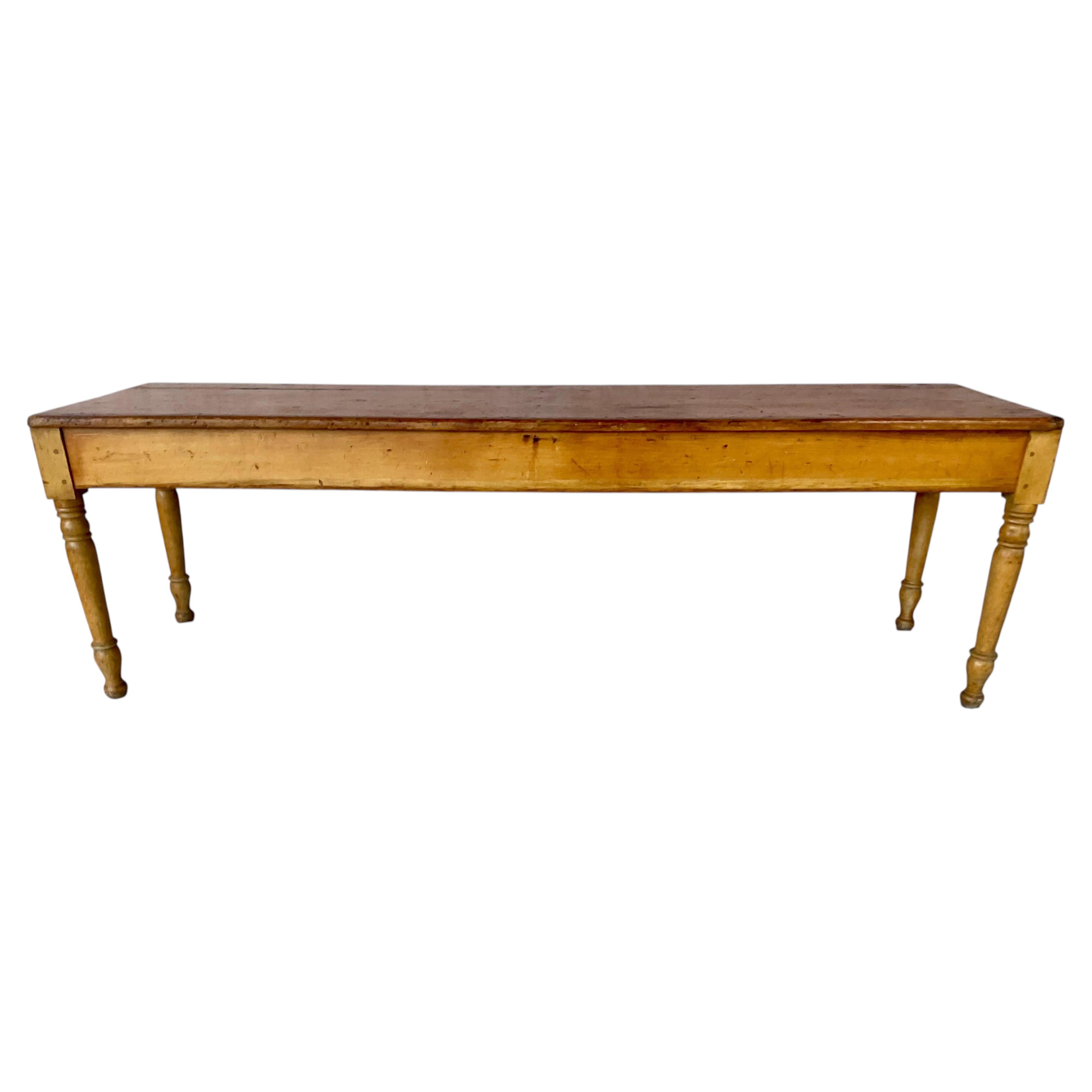 19th Century Pine Farmhouse Work Table For Sale