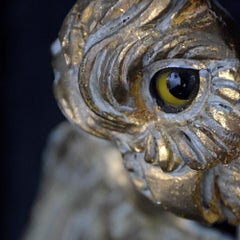 19th Century Pine Gold Gilt Carved Owl Figure