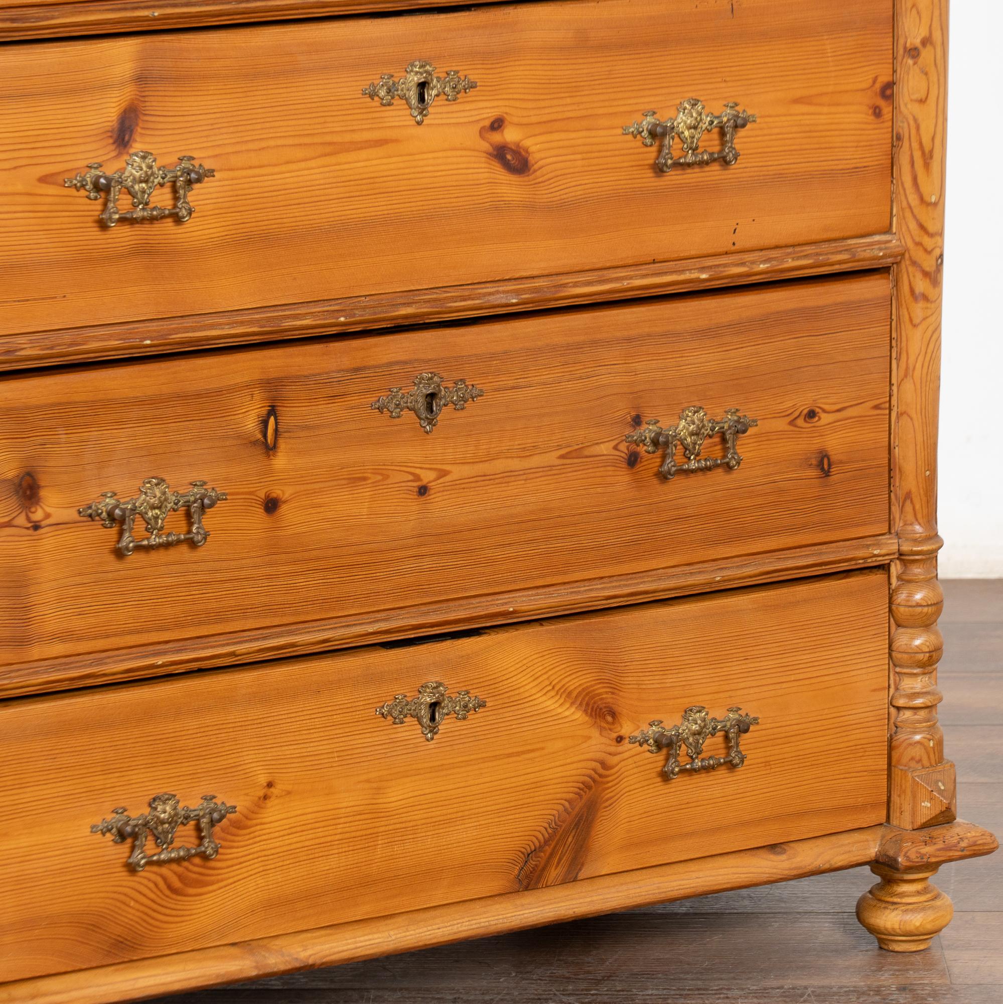 19th Century Pine Highboy Chest of Five Drawers For Sale 7