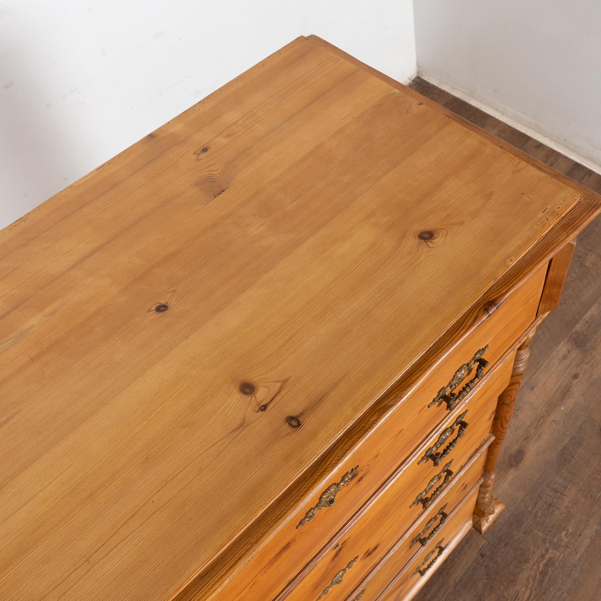 19th Century Pine Highboy Chest of Five Drawers For Sale 1