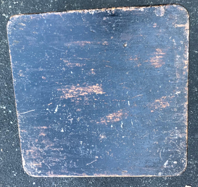 19th Century Pine Joint Stool in Black Paint For Sale at 1stDibs