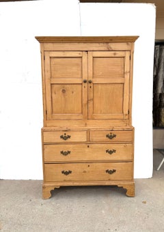 19th Century Pine Linen Cabinet