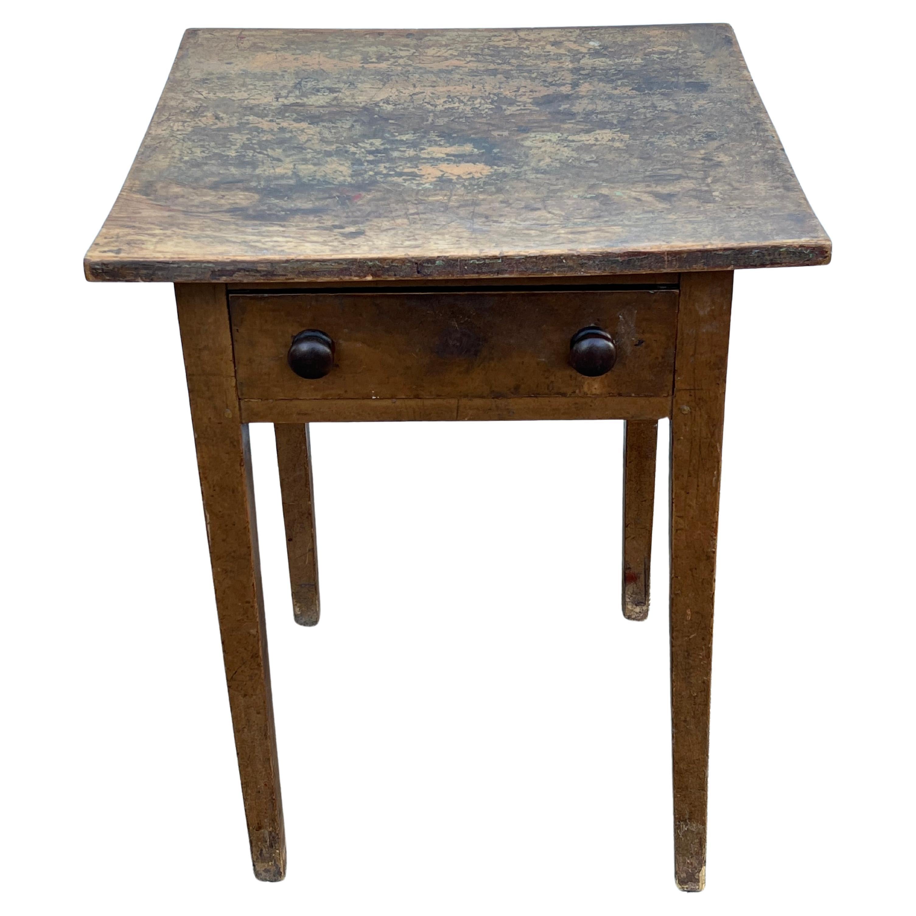 19th Century Pine One Drawer Stand For Sale