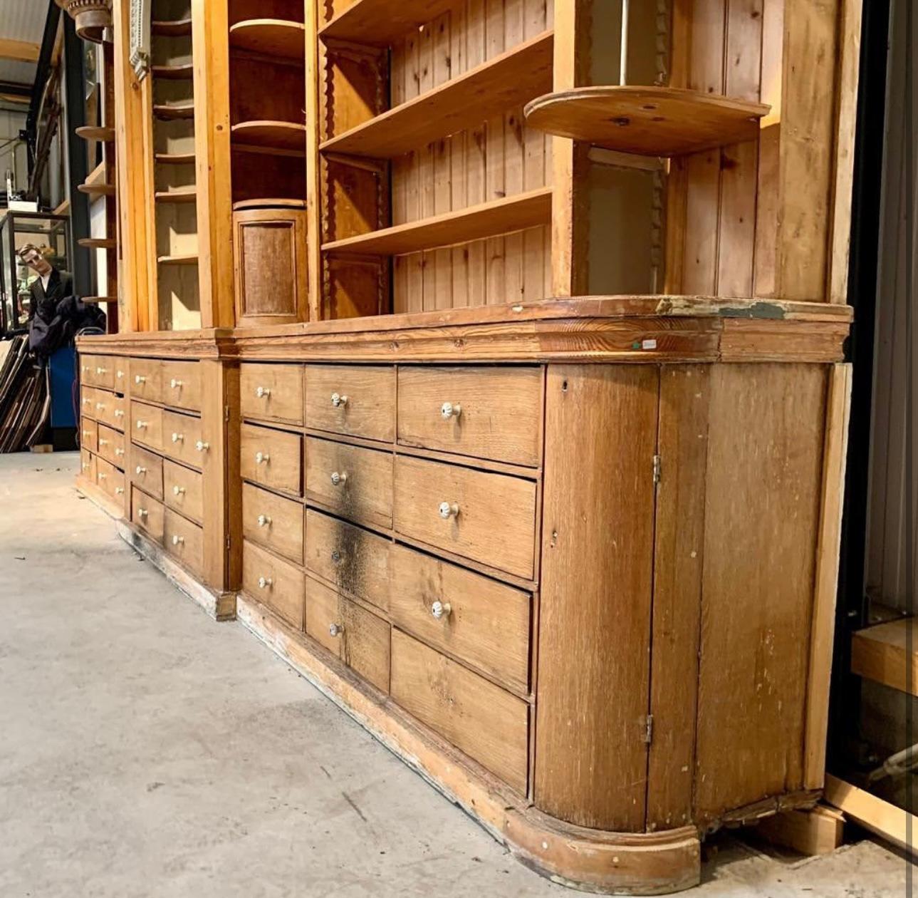 19th Century Pine Pharmacy Cabinet For Sale 1