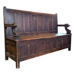 Antique 19th Century Pine Settle