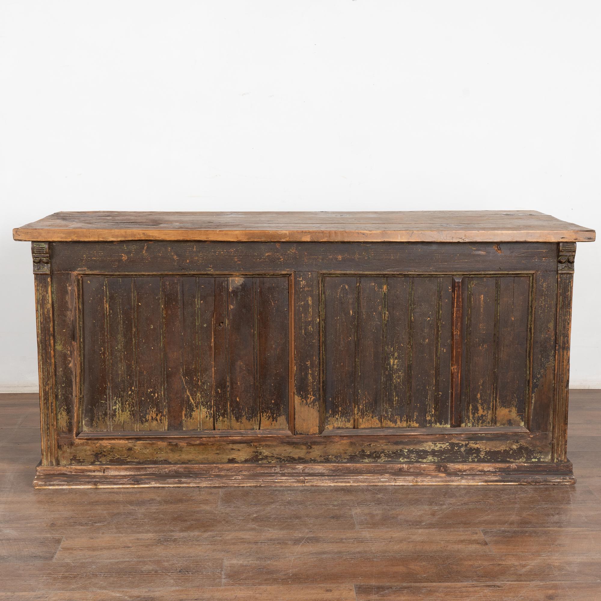 19th Century Pine Shop Counter Rustic Kitchen Island For Sale 8