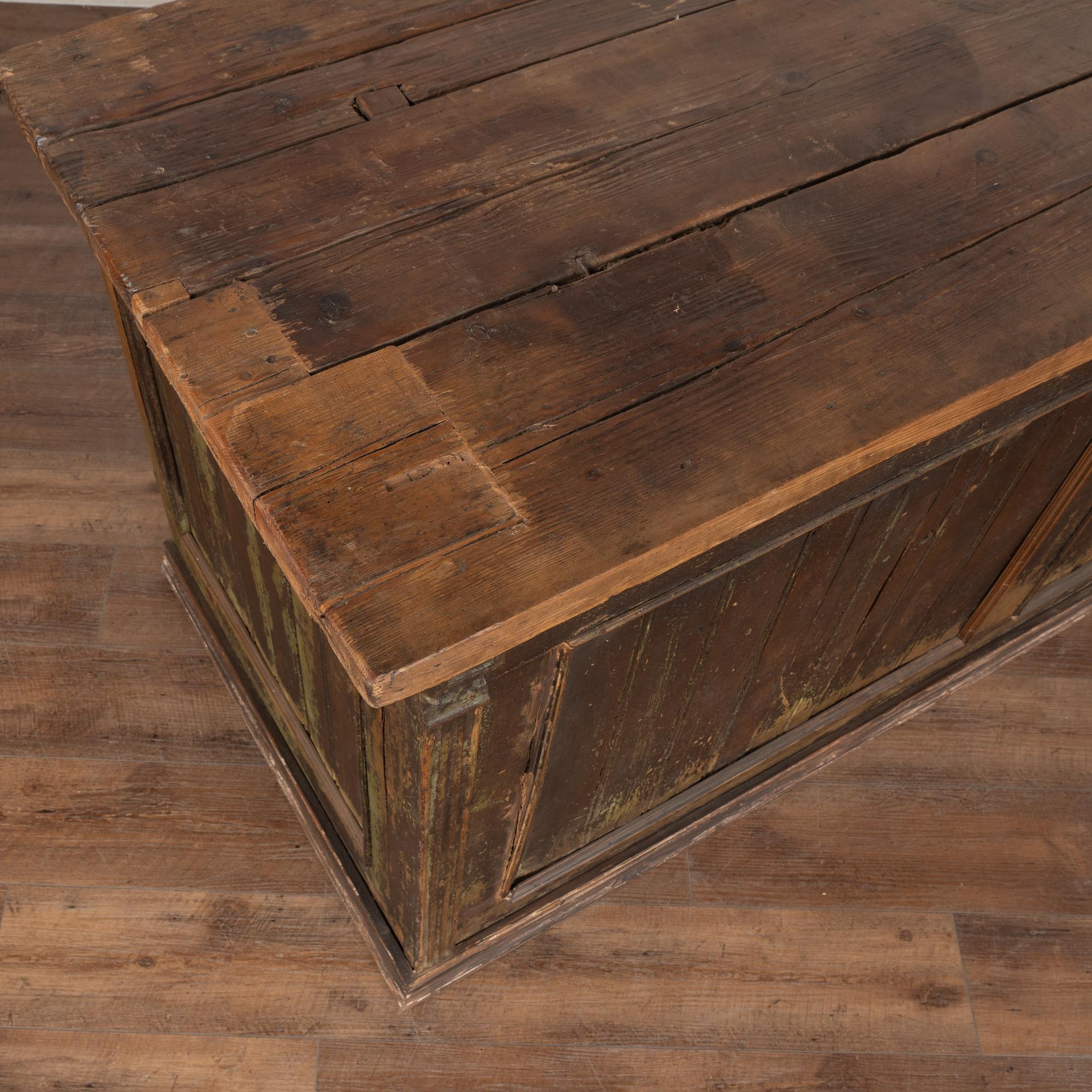 19th Century Pine Shop Counter Rustic Kitchen Island For Sale 2