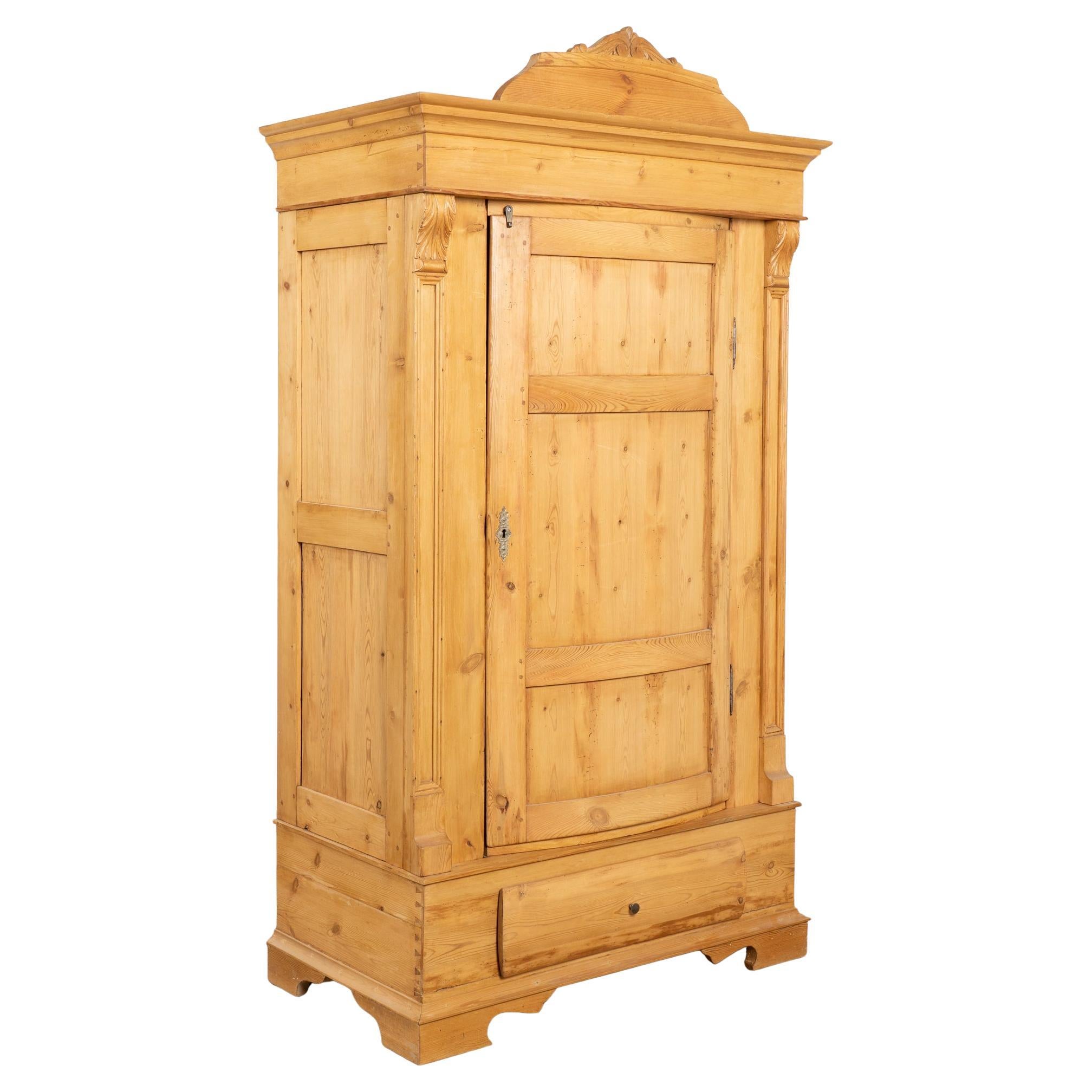 19th Century Pine Single Door Armoire Cabinet from Denmark