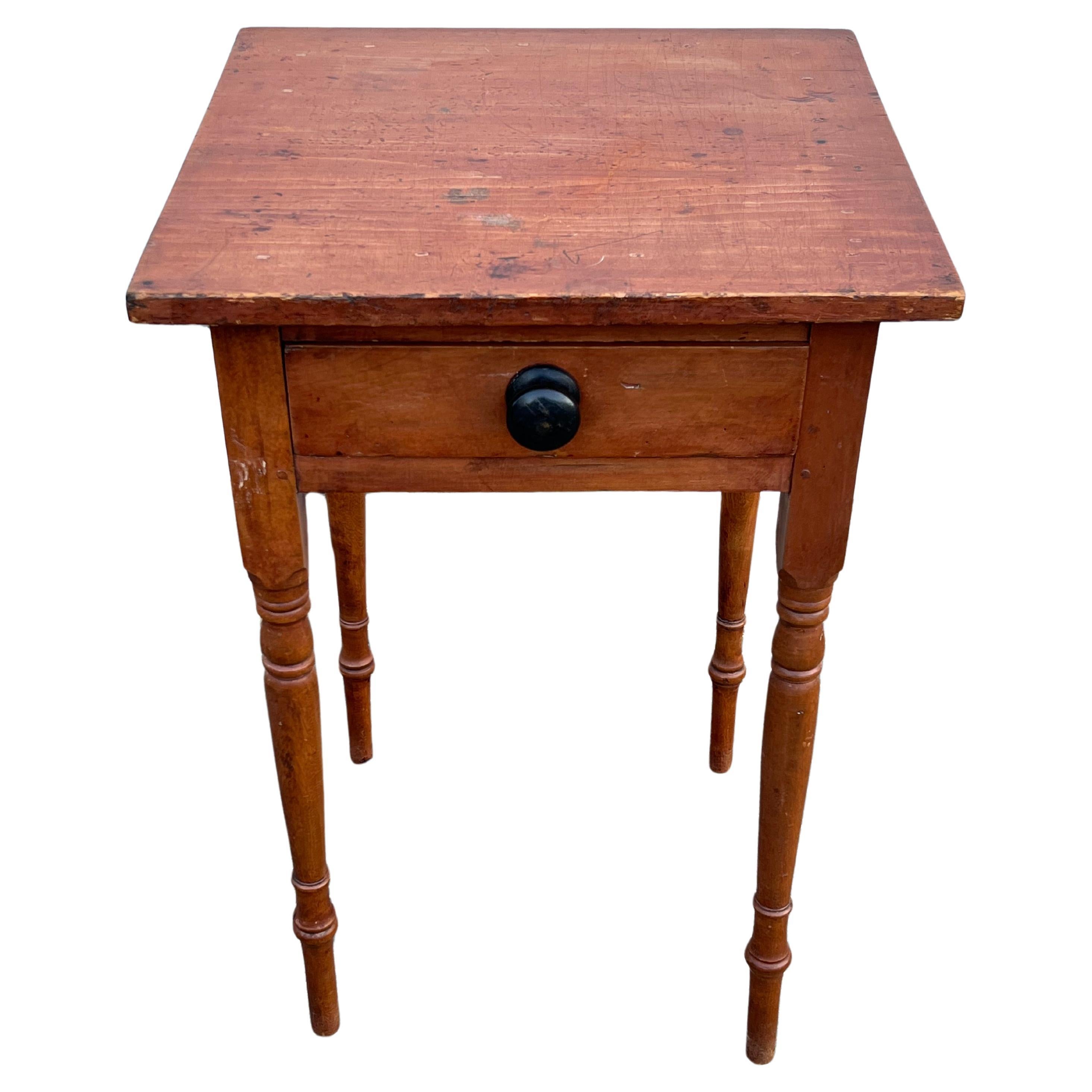 19th Century Pine Single Drawer Side Table  For Sale