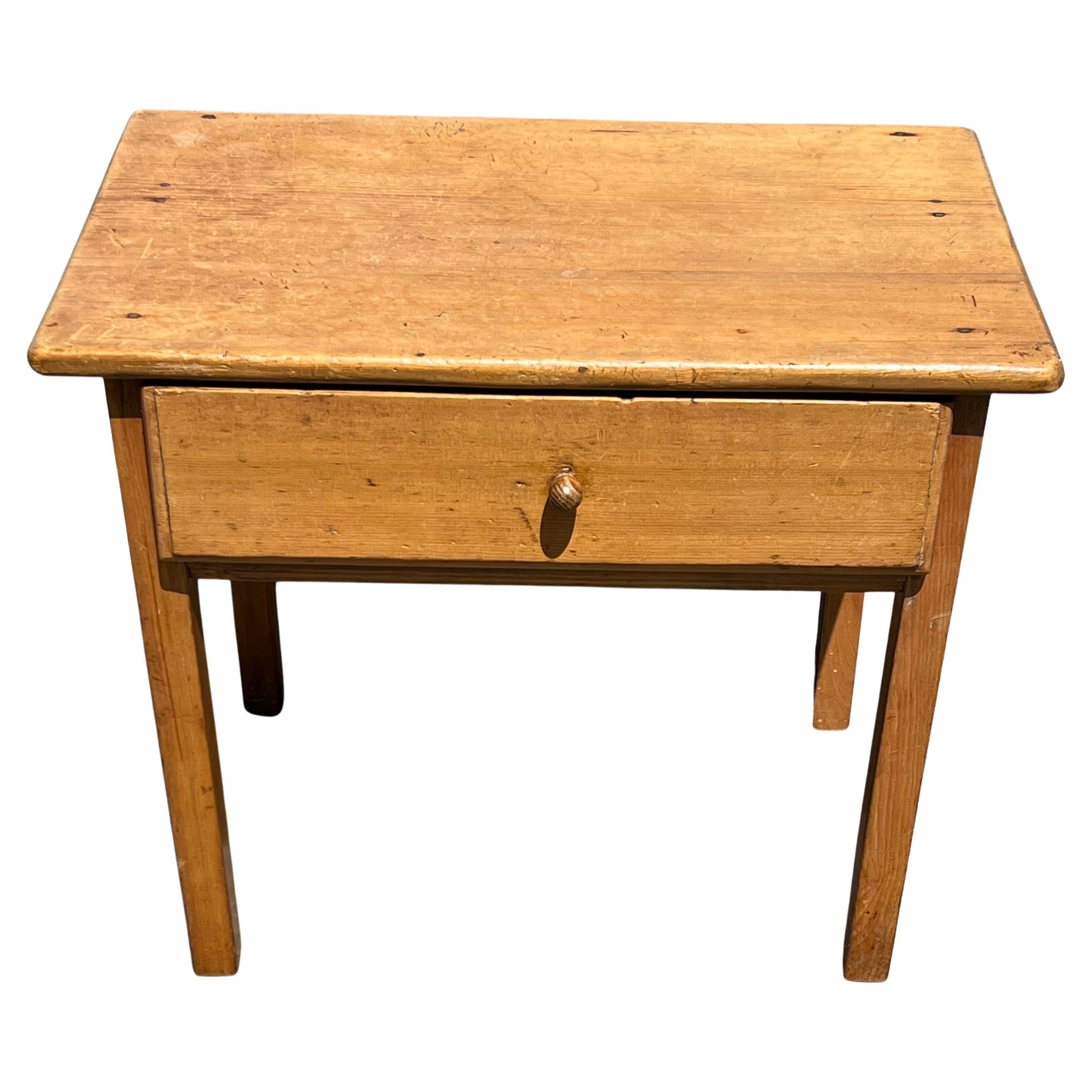 19th Century Pine Single Drawer Stand For Sale