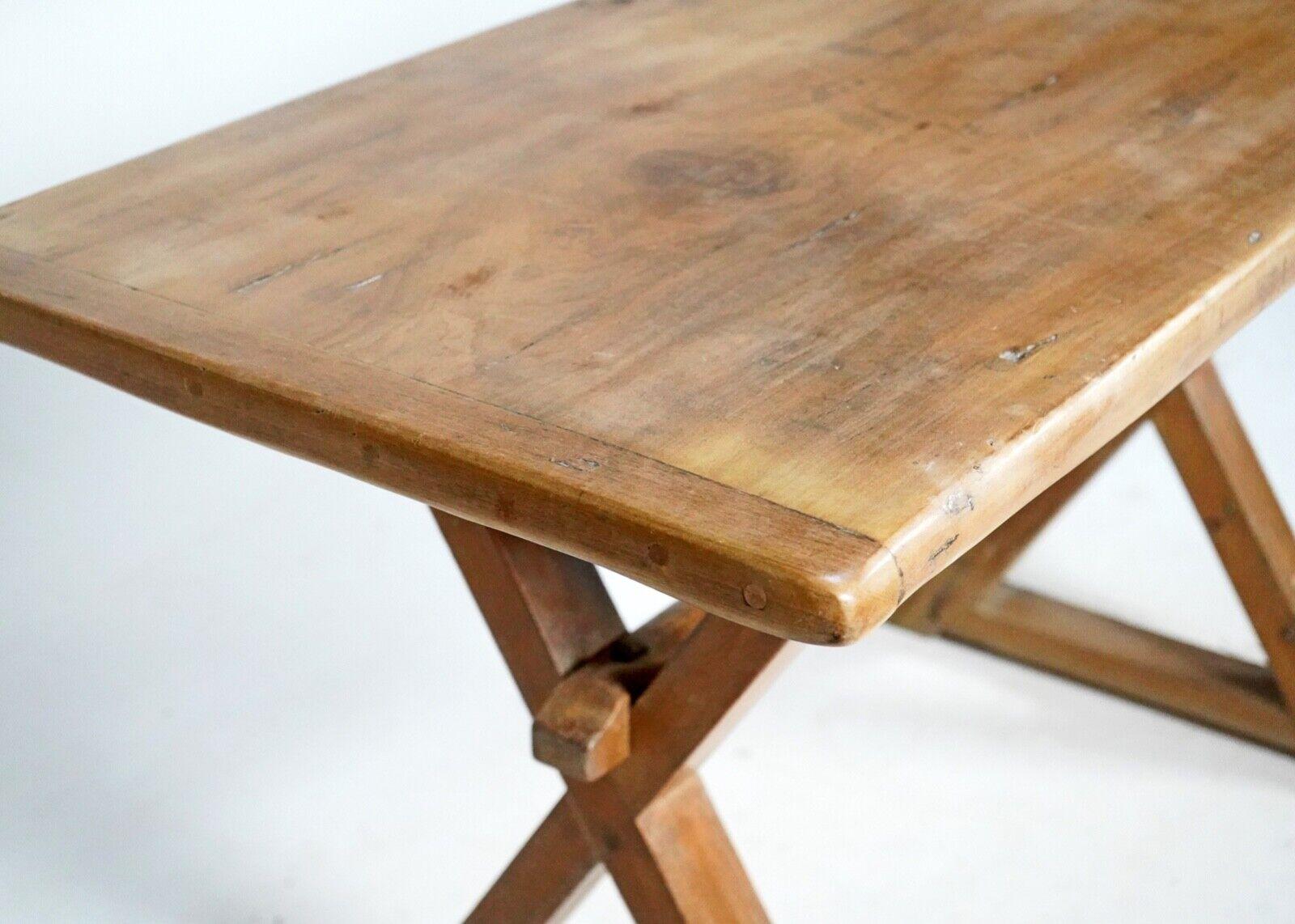 British 19th Century Pine Slab Top Tavern Table Dining Table For Sale