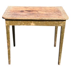 19th Century Pine Stand with Olive Green Paint