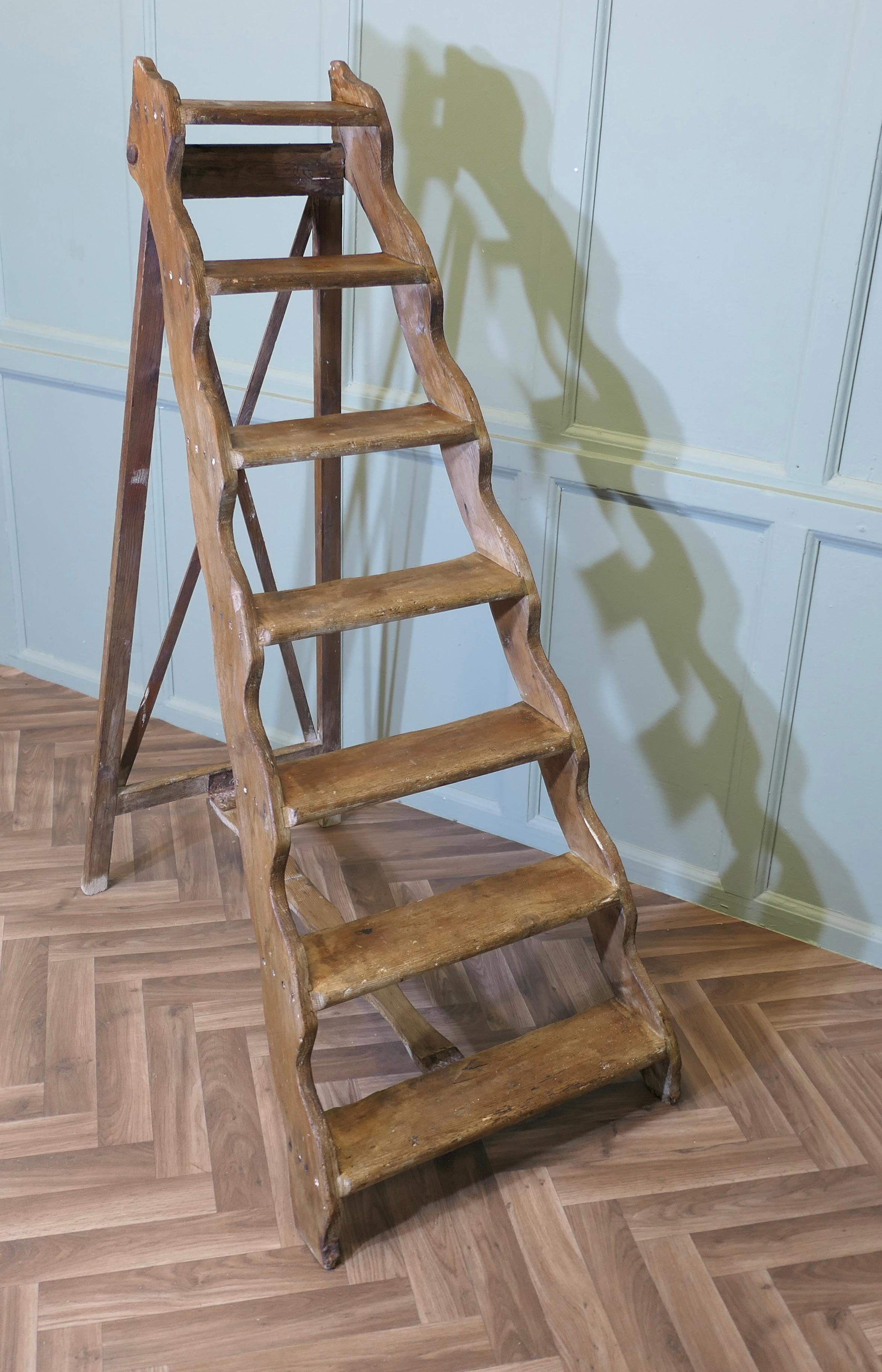 19th Century Pine Step Ladder This is a very useful and not unattractive piece In condizioni buone in vendita a Godshill, Isle of Wight
