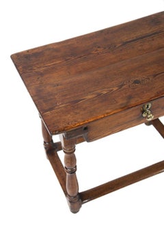 19th Century Pine Stretcher Based Side Table