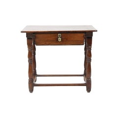 19th Century Pine Stretcher Based Side Table