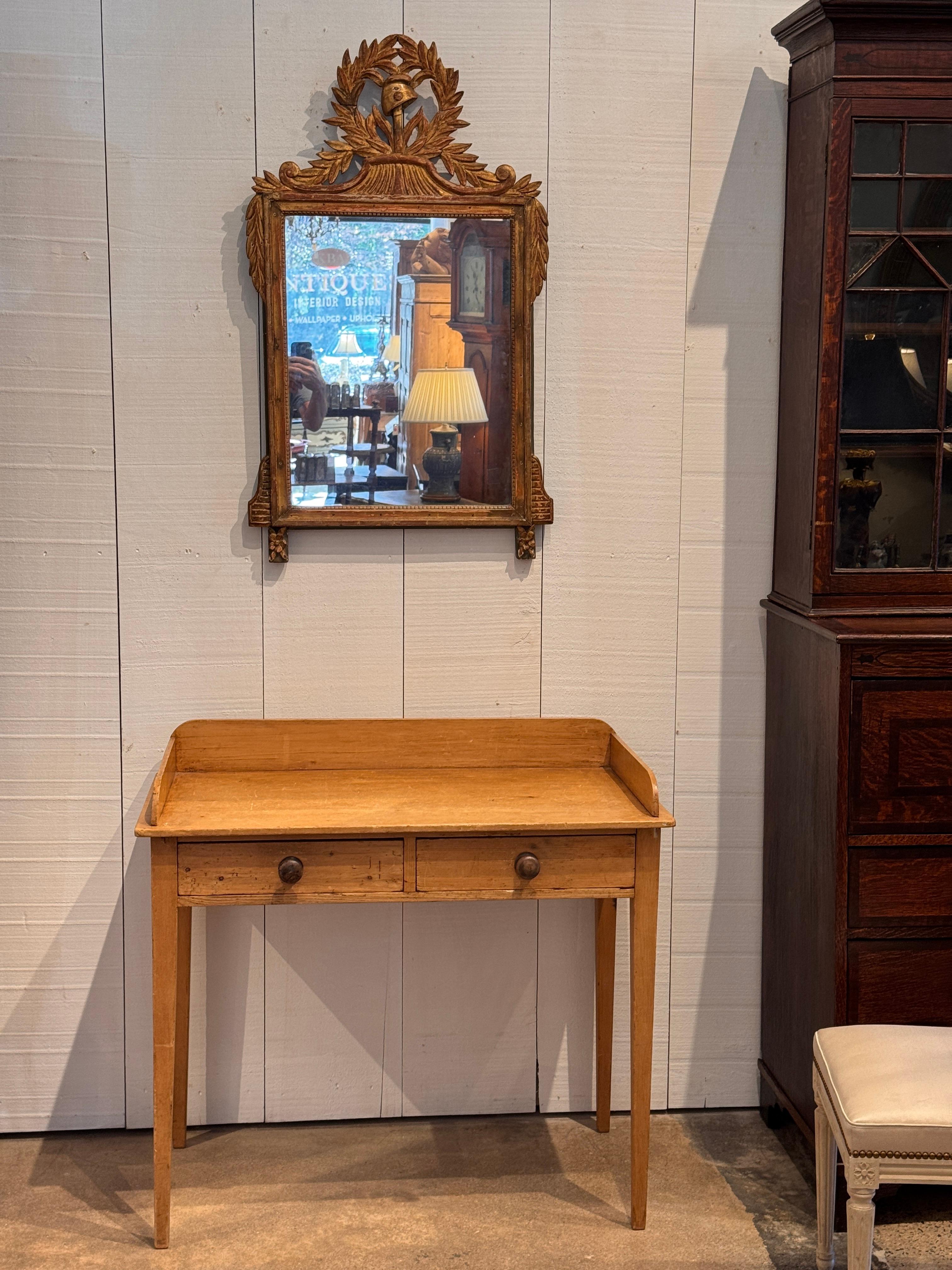 19th Century Pine Table With Gallery Back and Two Drawers en vente 3
