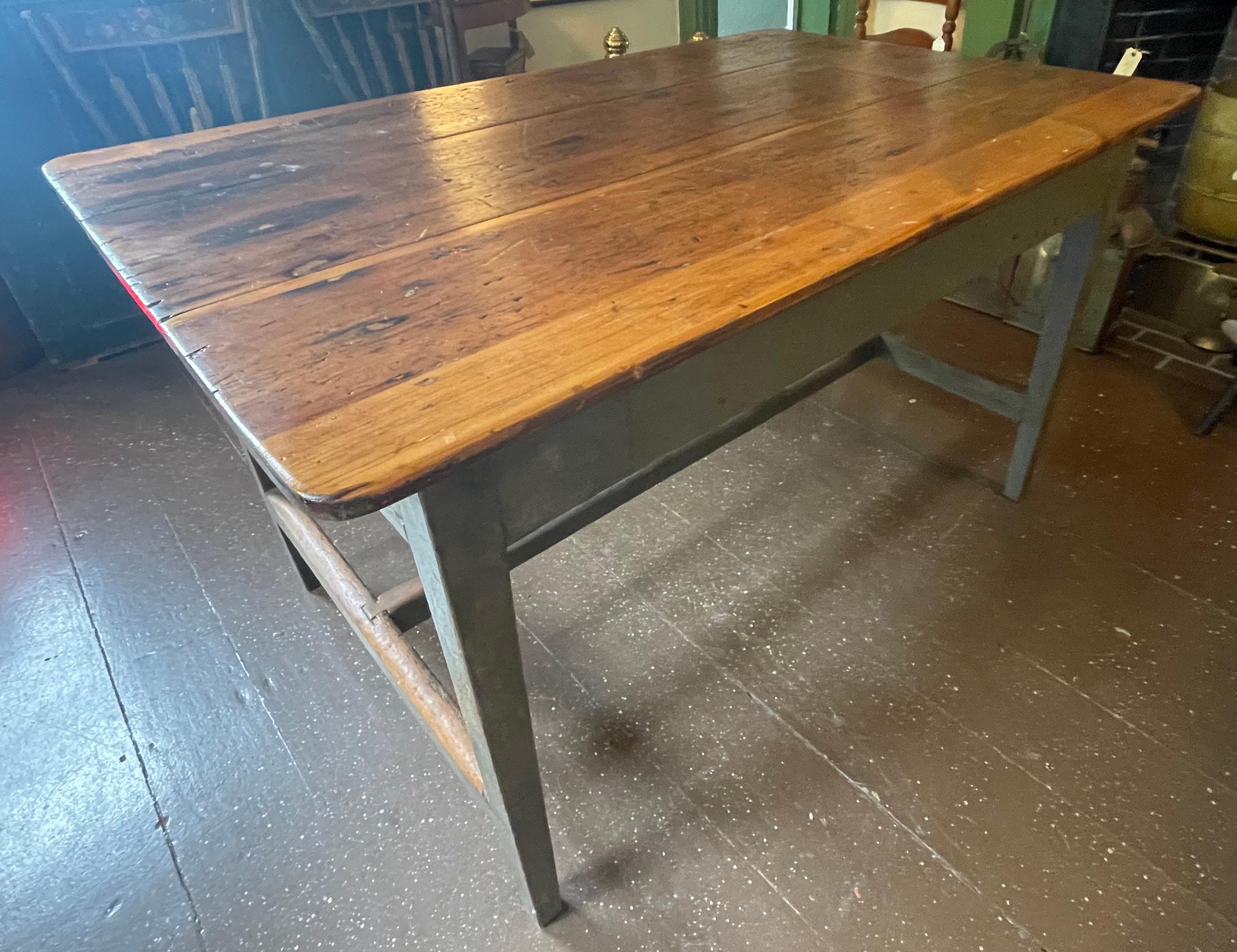 19th Century Pine Table with Painted Base 5