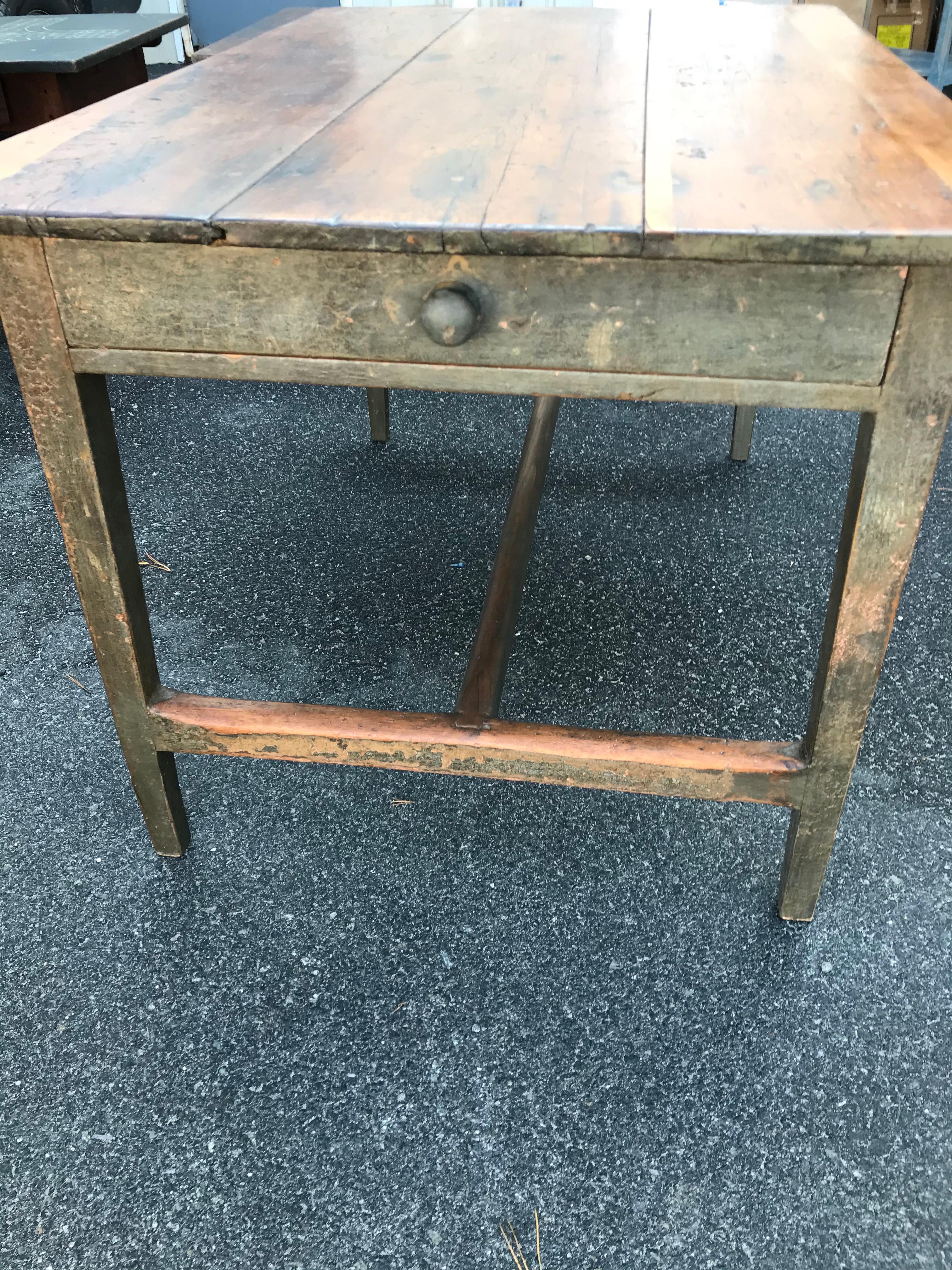 Canadian 19th Century Pine Table with Painted Base