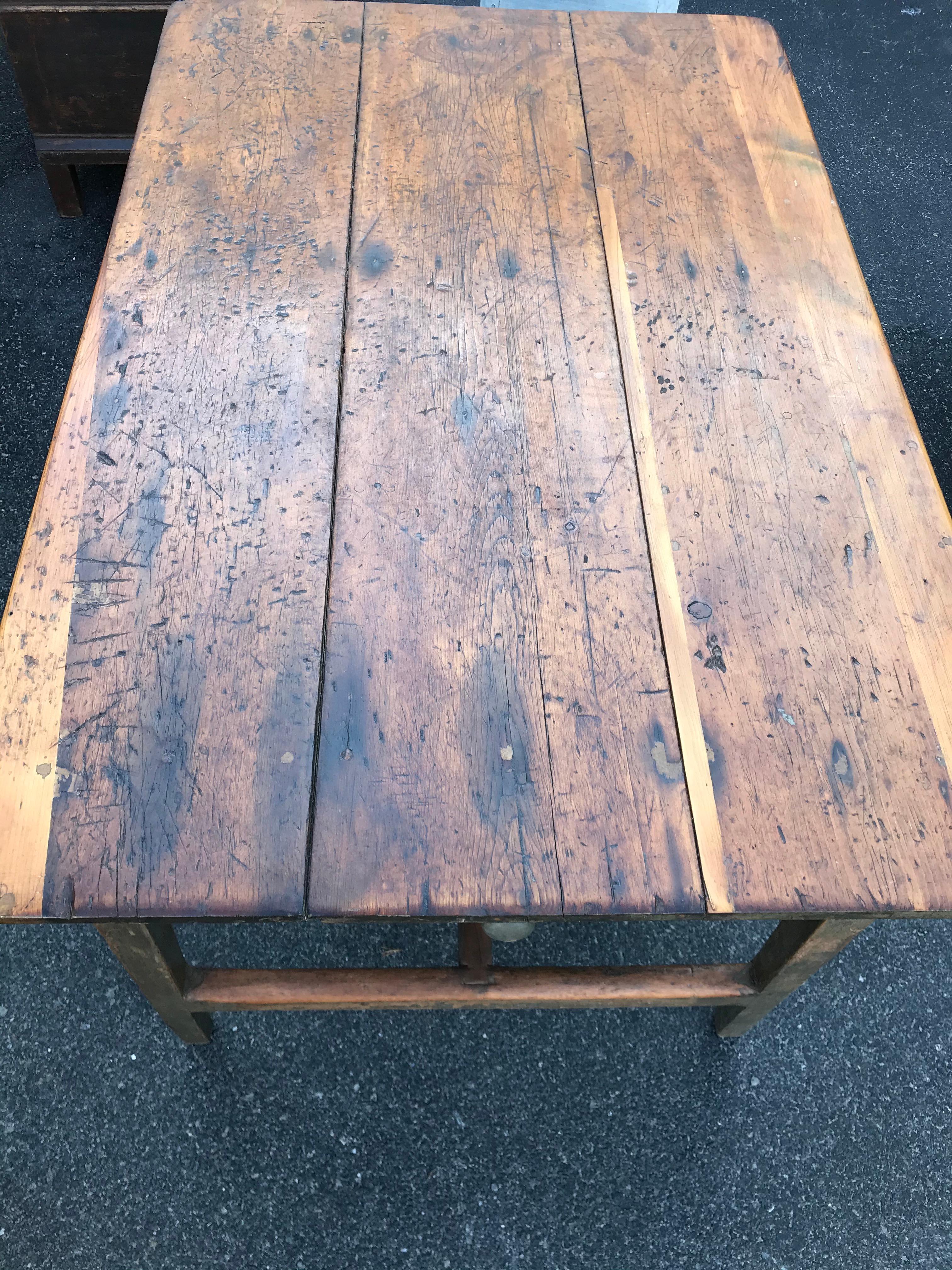 19th Century Pine Table with Painted Base In Good Condition In Nantucket, MA